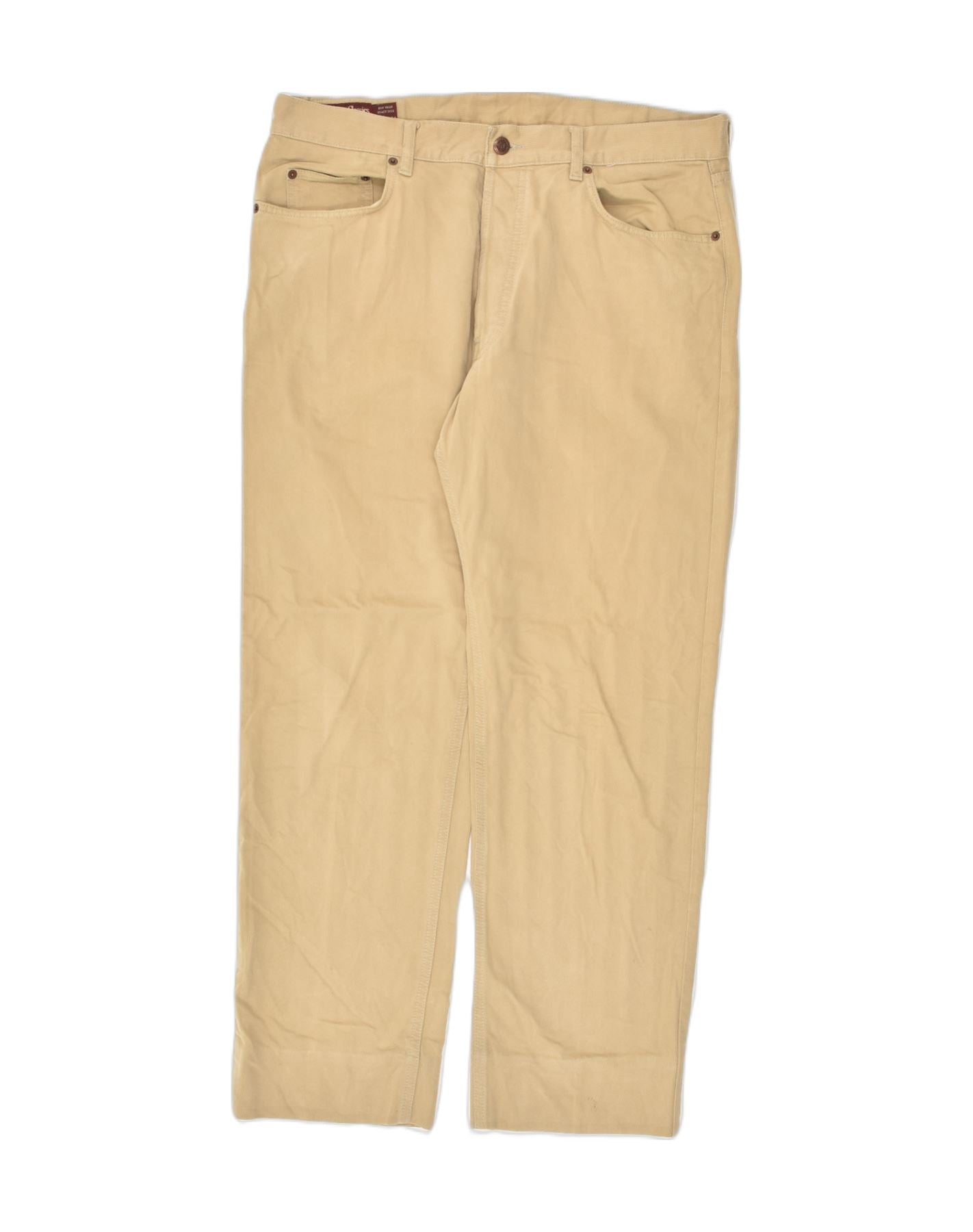 Image of MARLBORO CLASSICS Mens Straight Casual Trousers W36 L29 Beige Cotton