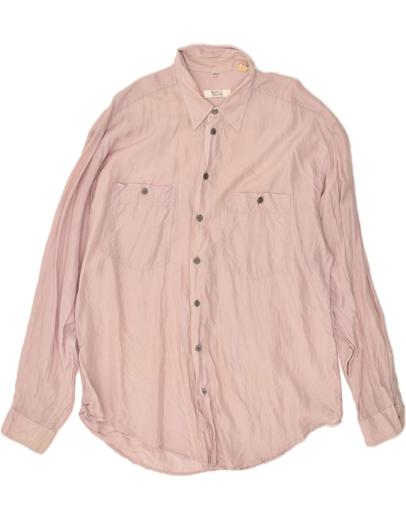 image of HENRY MORELL Mens Shirt Size 43 44 XL Pink