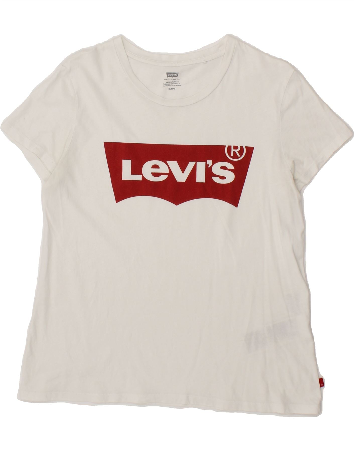 Image of LEVI'S Womens Graphic T-Shirt Top UK 12 Medium White Cotton