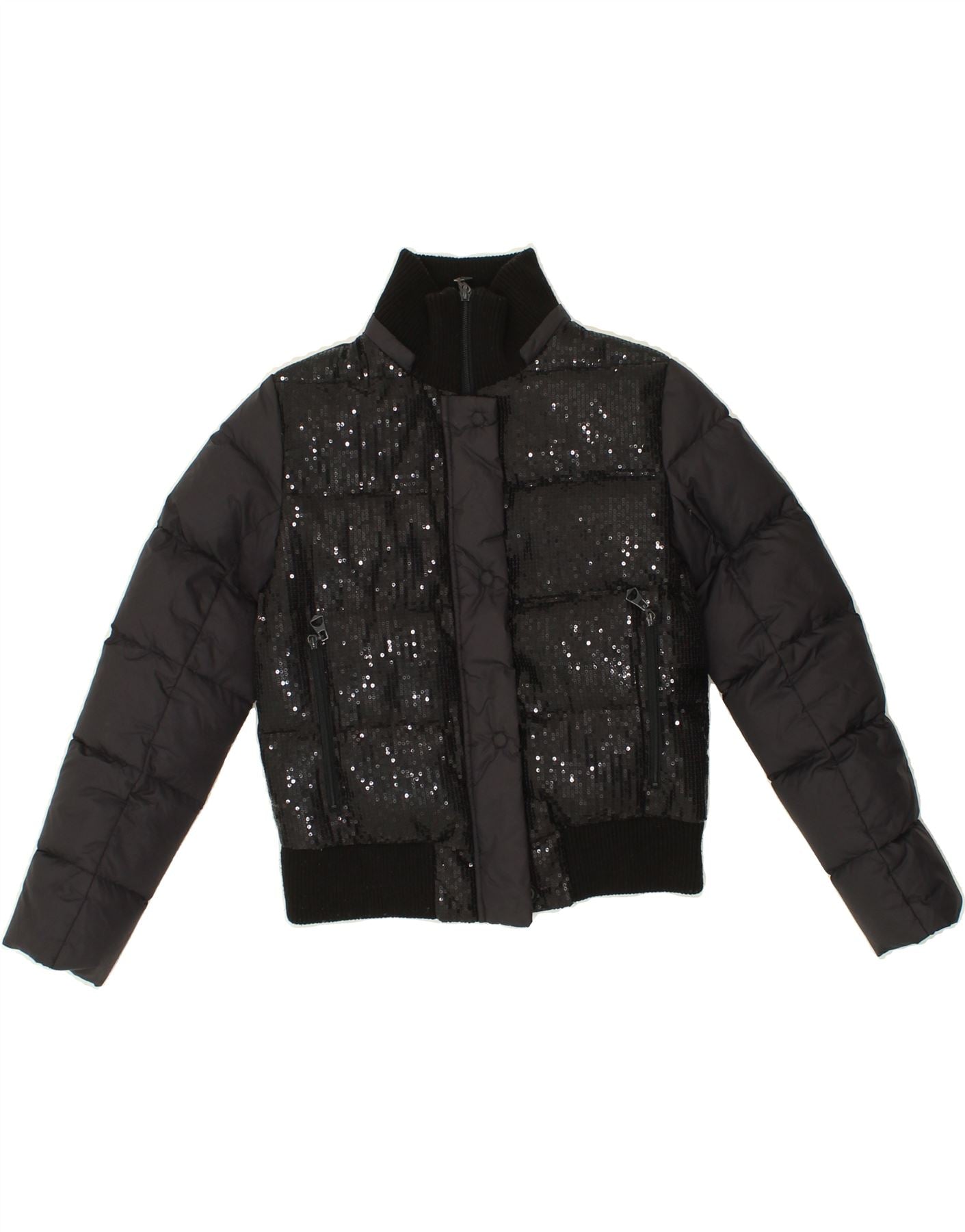 image of PINKO Girls Padded Jacket 9-10 Years Large Black Polyamide