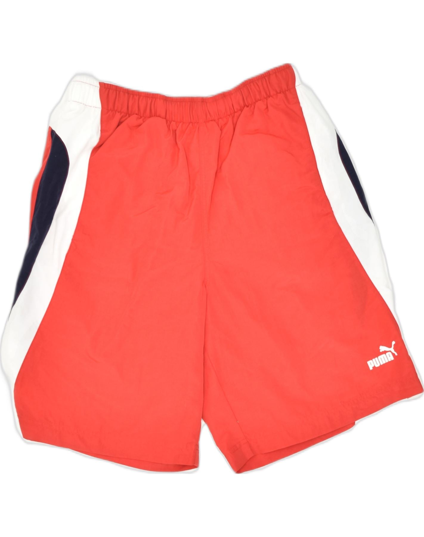 Image of PUMA Mens Swimming Shorts Large Red Colourblock Polyester