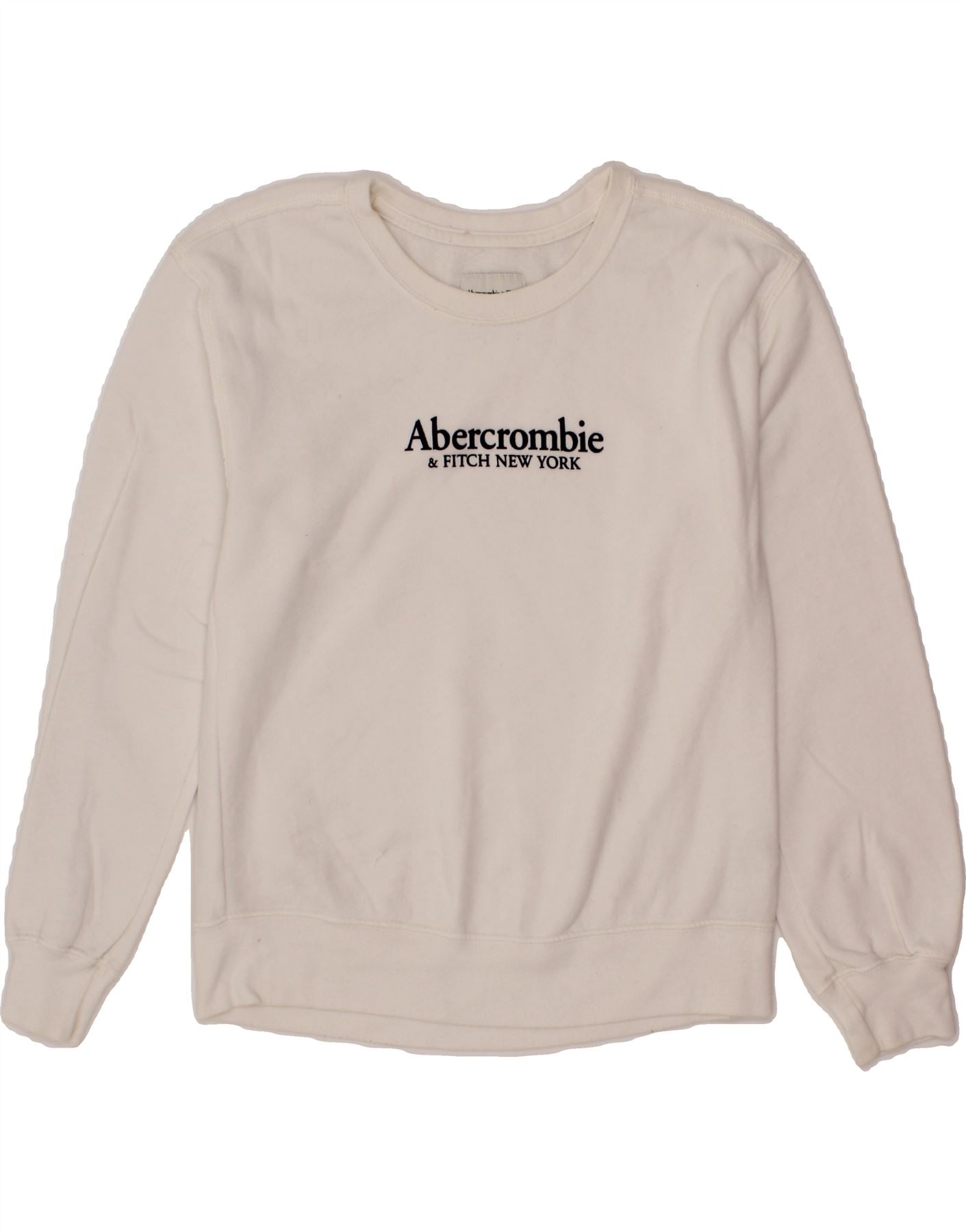 image of ABERCROMBIE & FITCH Womens Graphic Sweatshirt Jumper UK 10 Small White