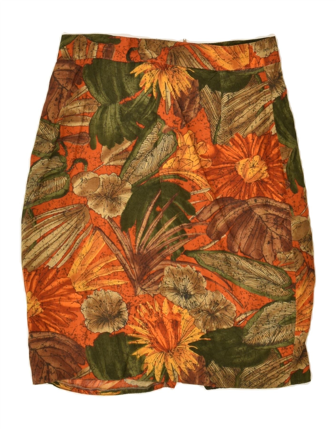 Image of VINTAGE Womens Pencil Skirt IT 44 Medium W28  Brown Floral Viscose