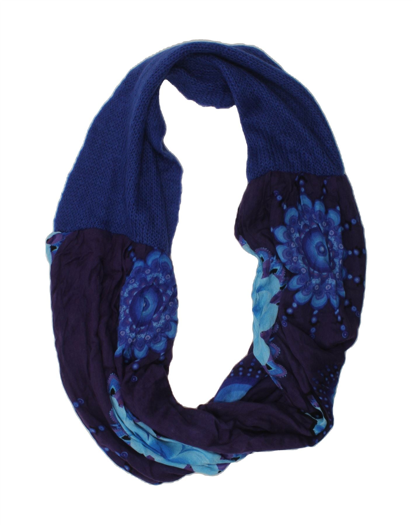 image of DESIGUAL Womens Cowl Scarf One Size Blue Floral