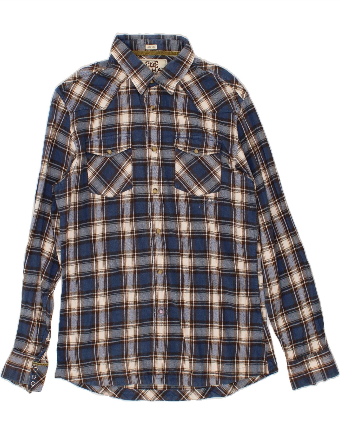 image of ANIMAL Mens Mid Fit Flannel Shirt Large Multicoloured Check Cotton