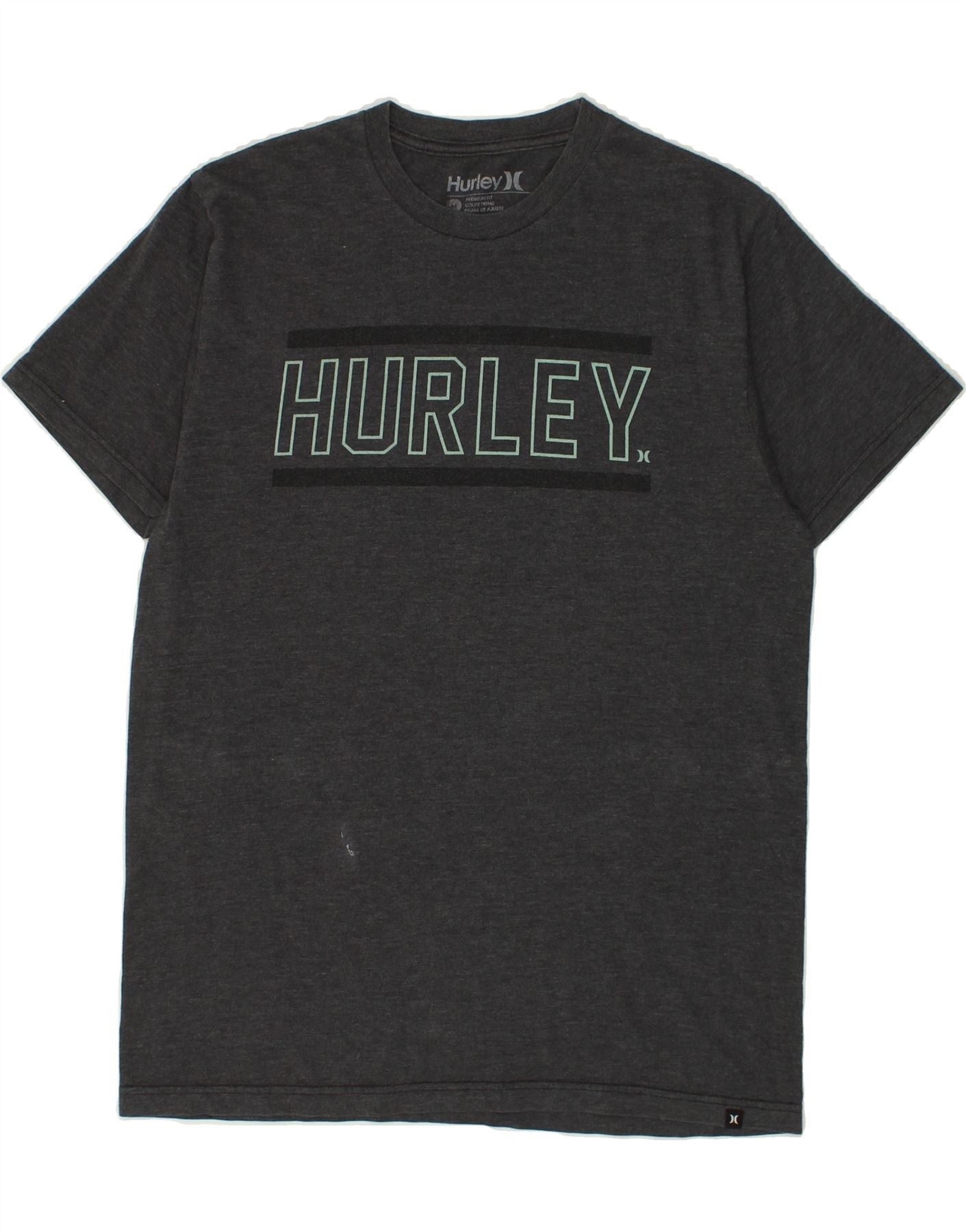 image of HURLEY Mens Premium Fit Graphic T-Shirt Top Medium Grey Polyester
