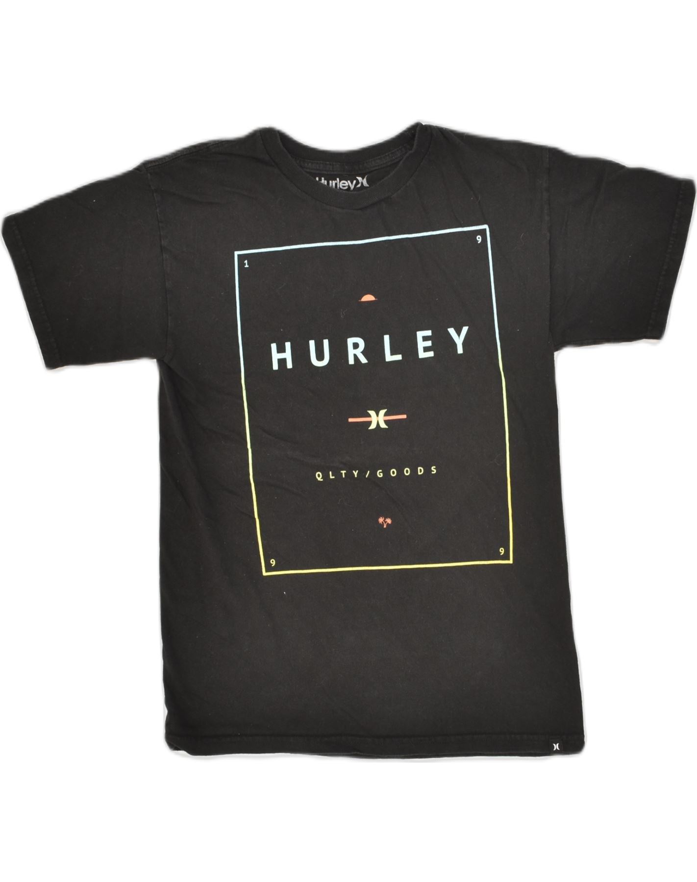 image of HURLEY Mens Graphic T-Shirt Top Small Black Cotton