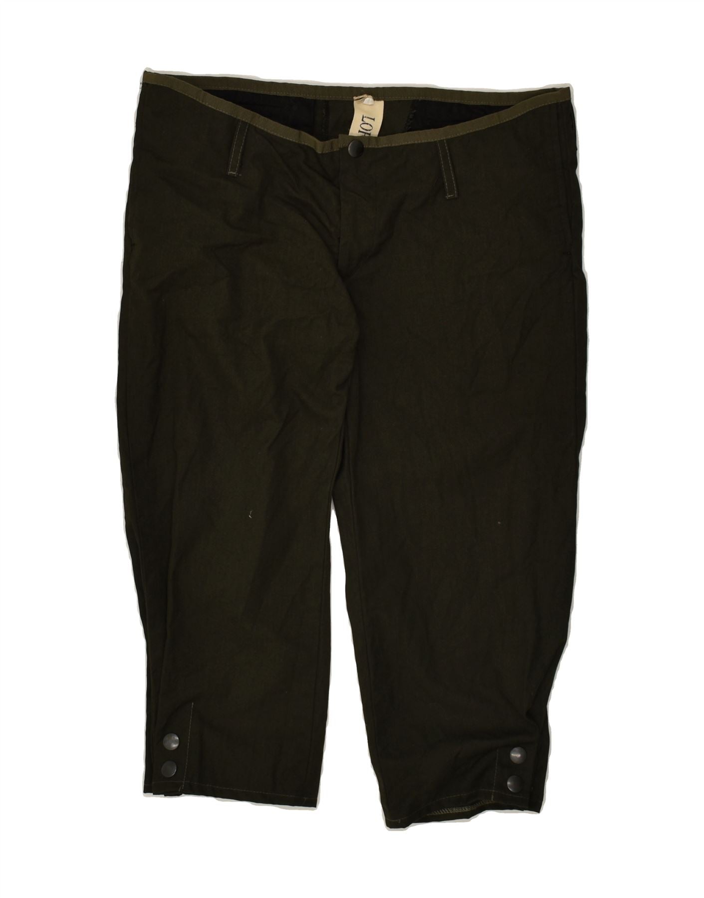 image of VINTAGE Womens Tapered Capri Trousers W32 L20  Green