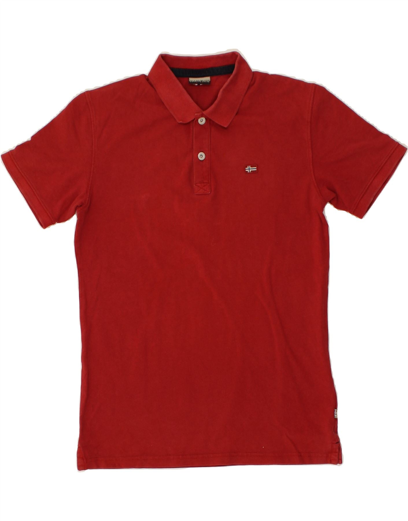 Image of NAPAPIJRI Mens Polo Shirt Medium Red Cotton