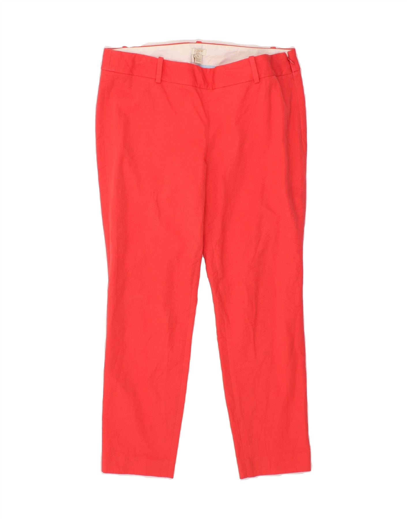 Image of J. CREW Womens Slim Casual Trousers US 10 Large W34 L26  Red Cotton