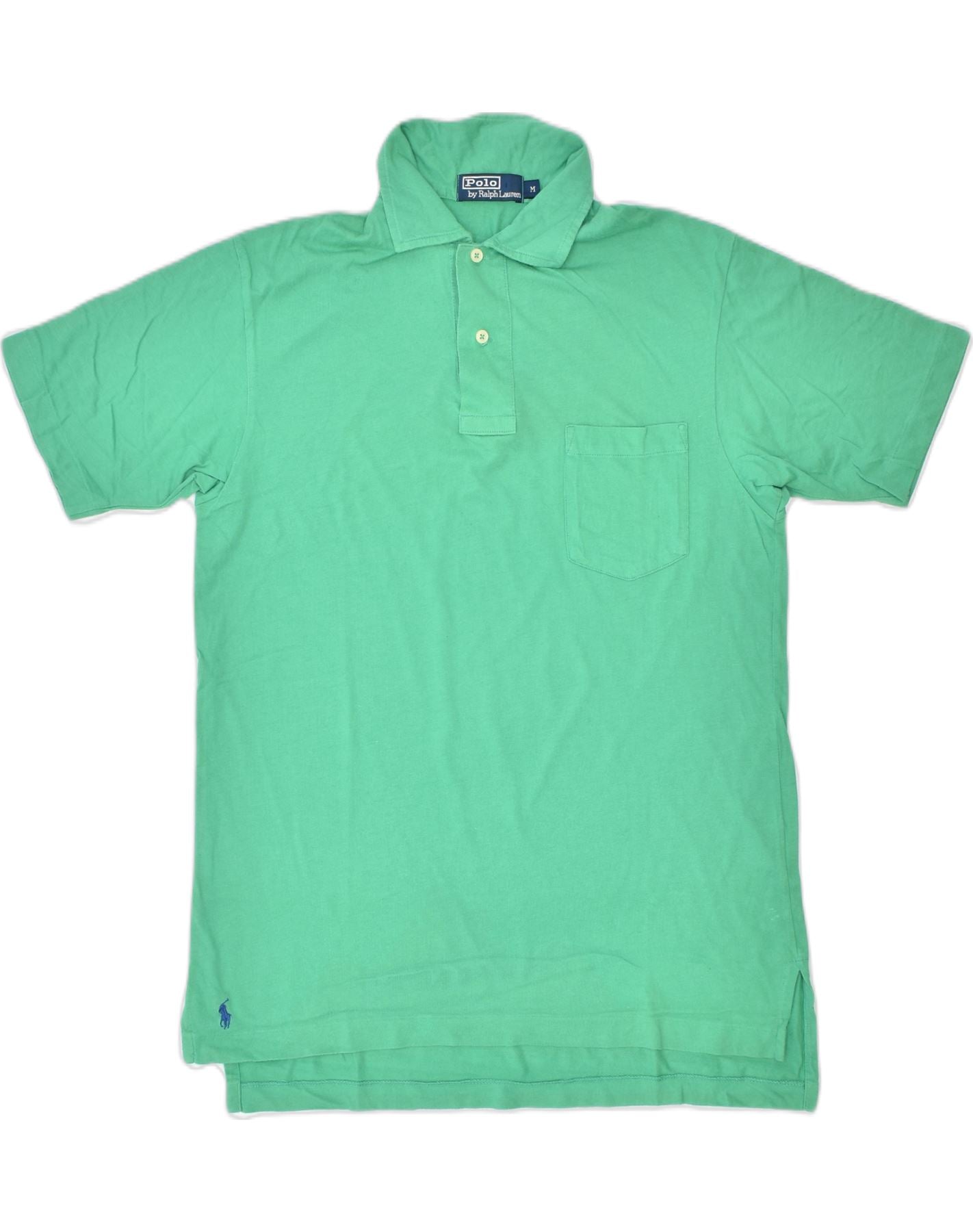 image of POLO RALPH LAUREN Mens Polo Shirt Medium Green Cotton