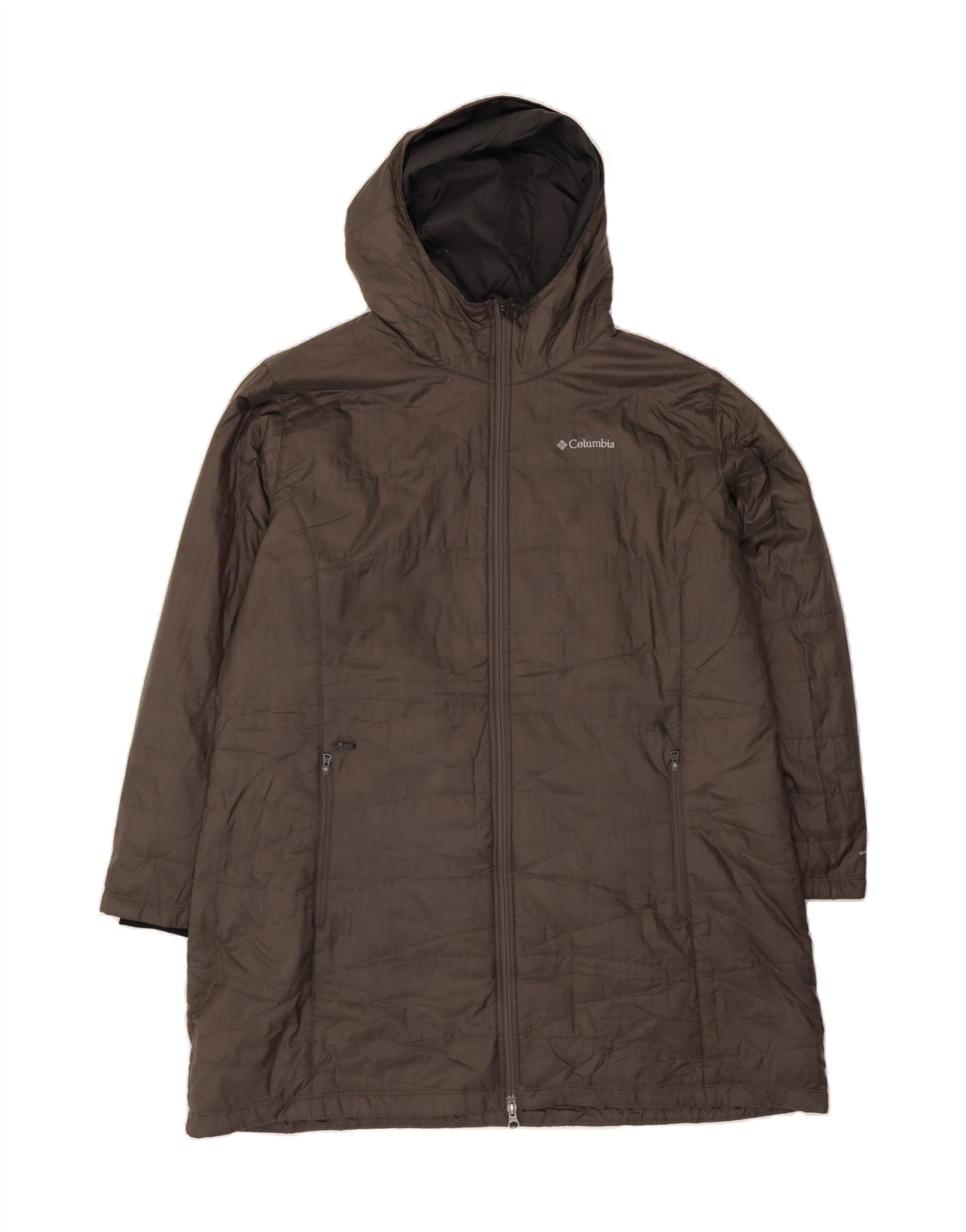 image of COLUMBIA Mens Omni-Heat Hooded Windbreaker Coat UK 44 2XL Grey Polyester