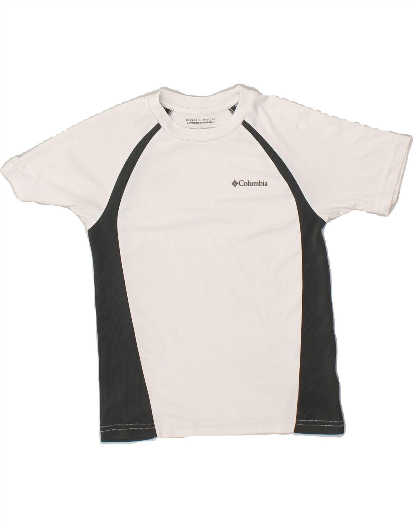 image of COLUMBIA Boys Omni-Wick T-Shirt Top 4-5 Years White Colourblock Polyester
