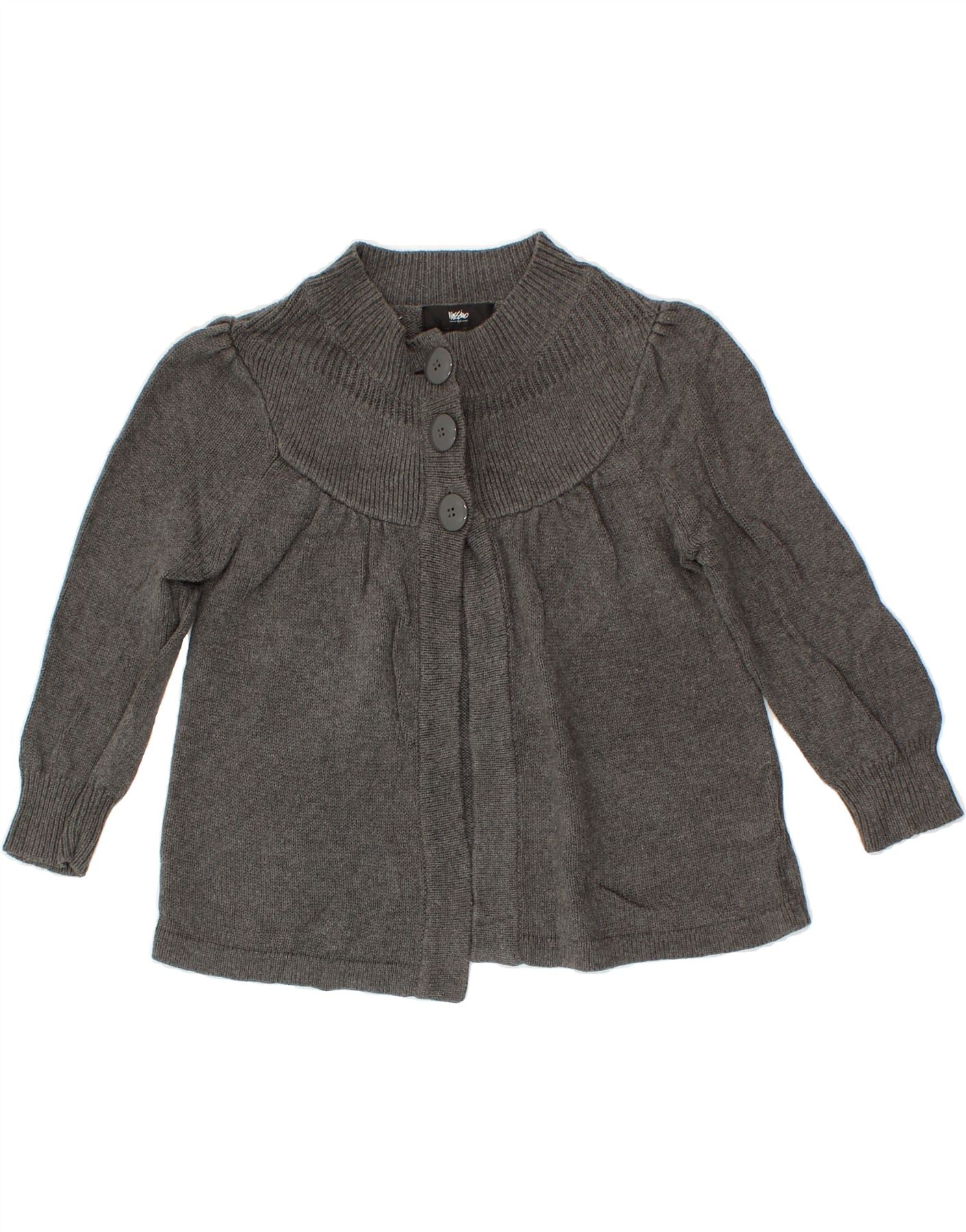 image of MOSSIMO Womens Crop Loose Fit 3/4 Sleeve Cardigan Sweater UK 6 XS Grey