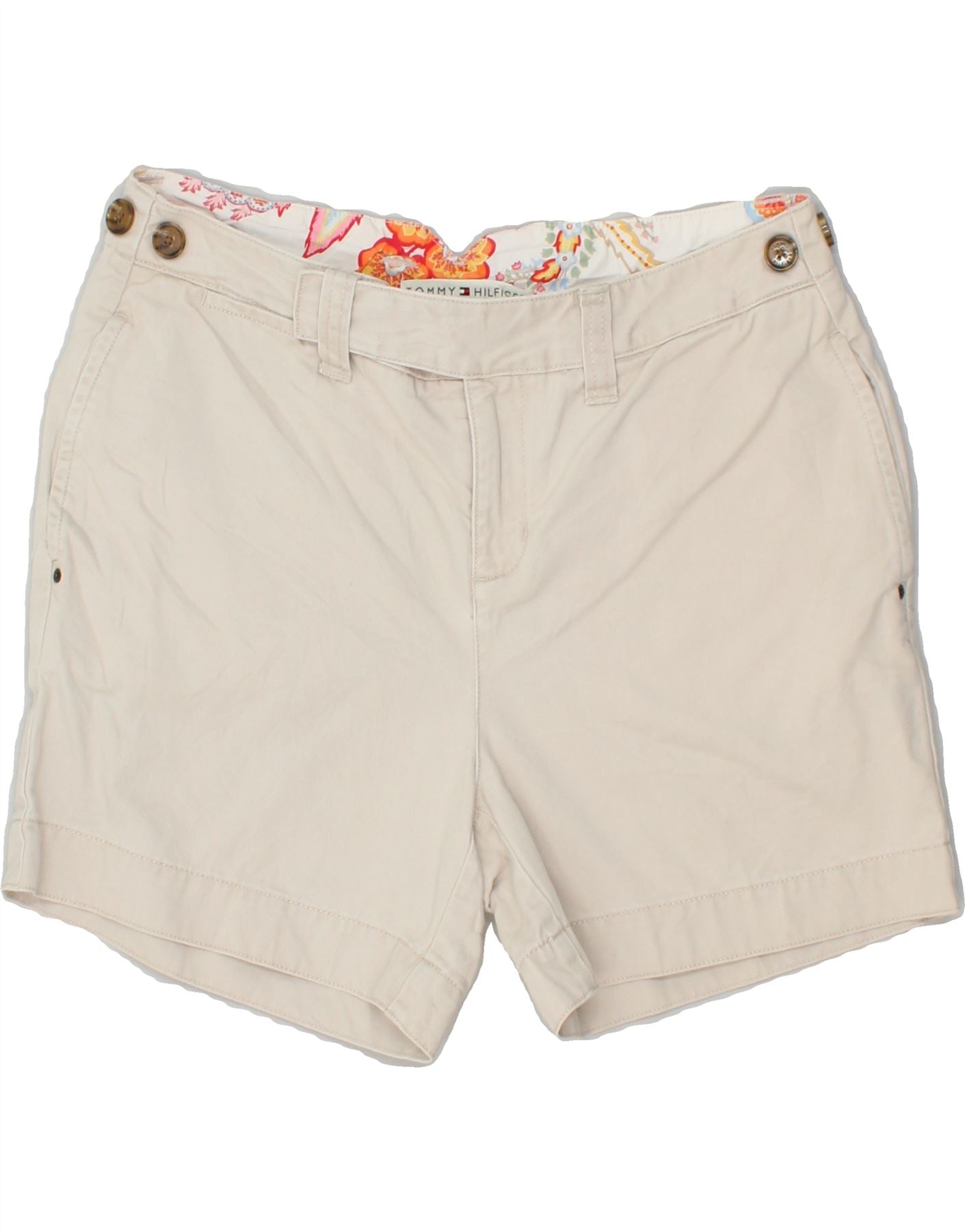 image of TOMMY HILFIGER Womens Chino Shorts US 4 Small W28 Beige Cotton