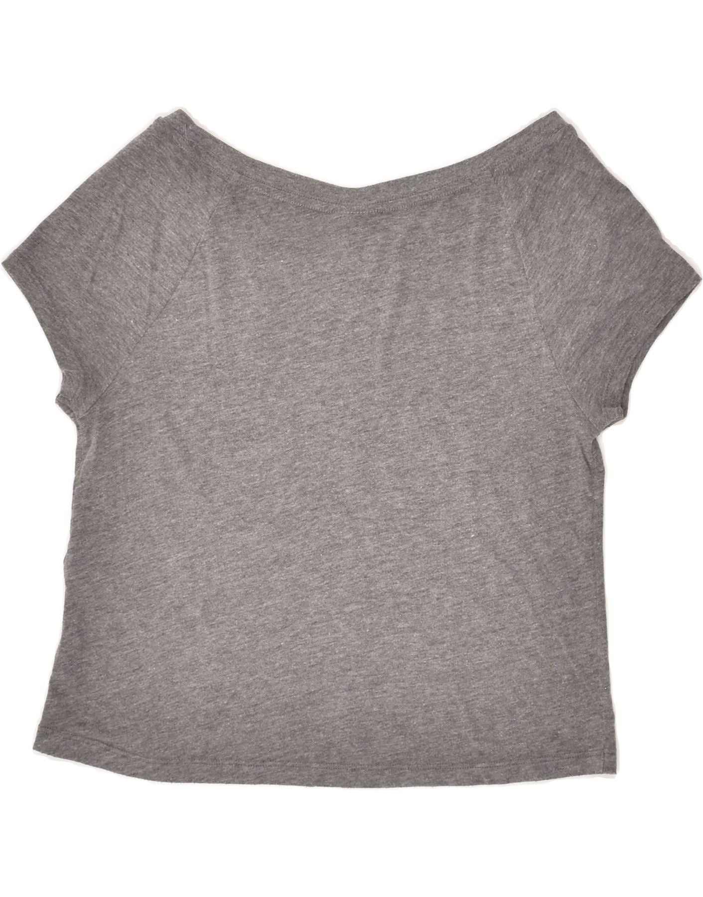 ABERCROMBIE & FITCH Girls Graphic T-Shirt Top 10-11 Years Medium Grey