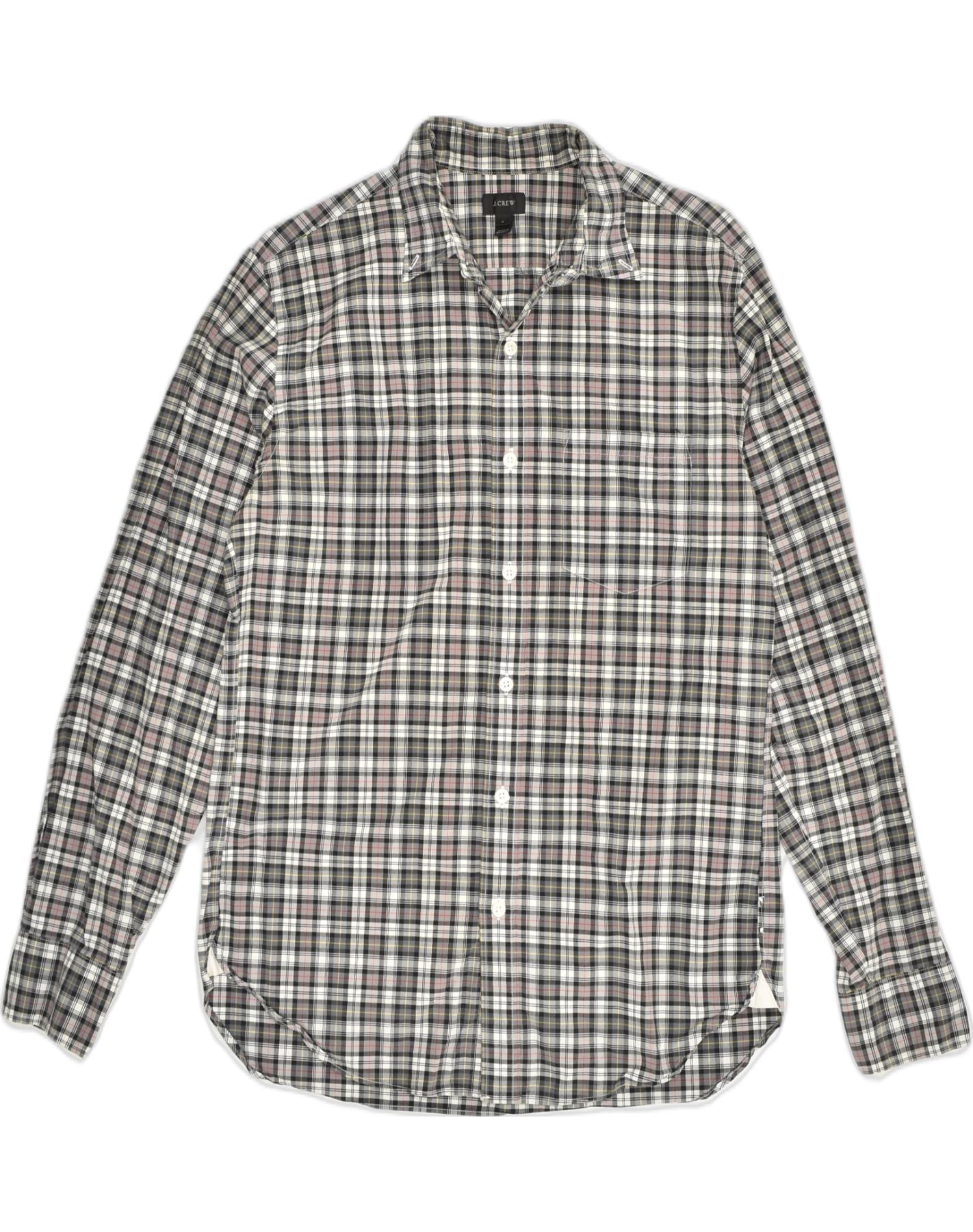 Image of J. CREW Mens Shirt Small Grey Check Cotton