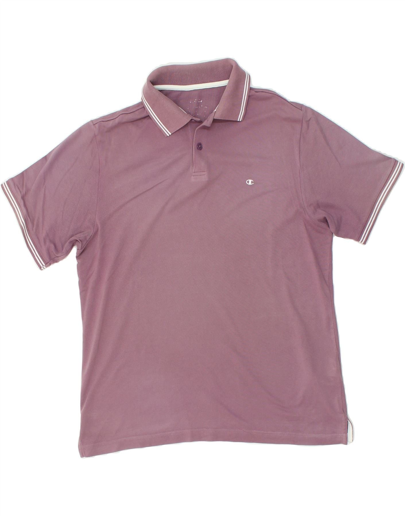 image of CHAMPION Mens Polo Shirt Medium Purple Cotton