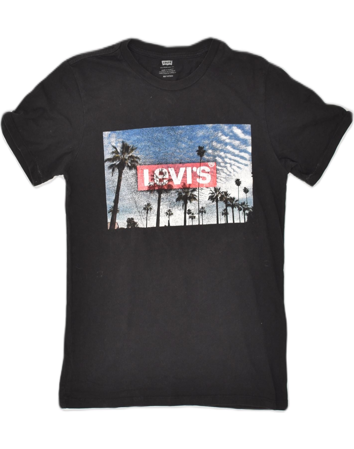 image of LEVI'S Womens Graphic T-Shirt Top UK 6 XS Black Cotton
