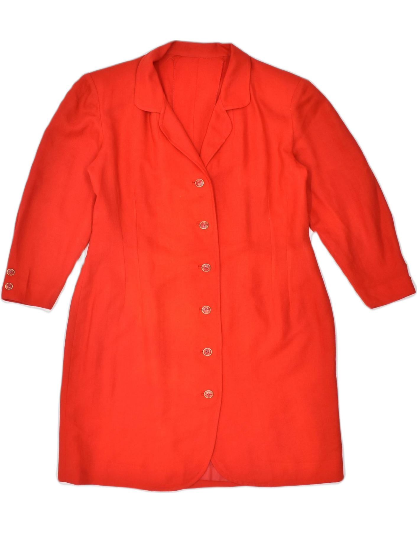 image of VINTAGE Womens Longline 6 Button Blazer Jacket UK 16 Large Red Cotton