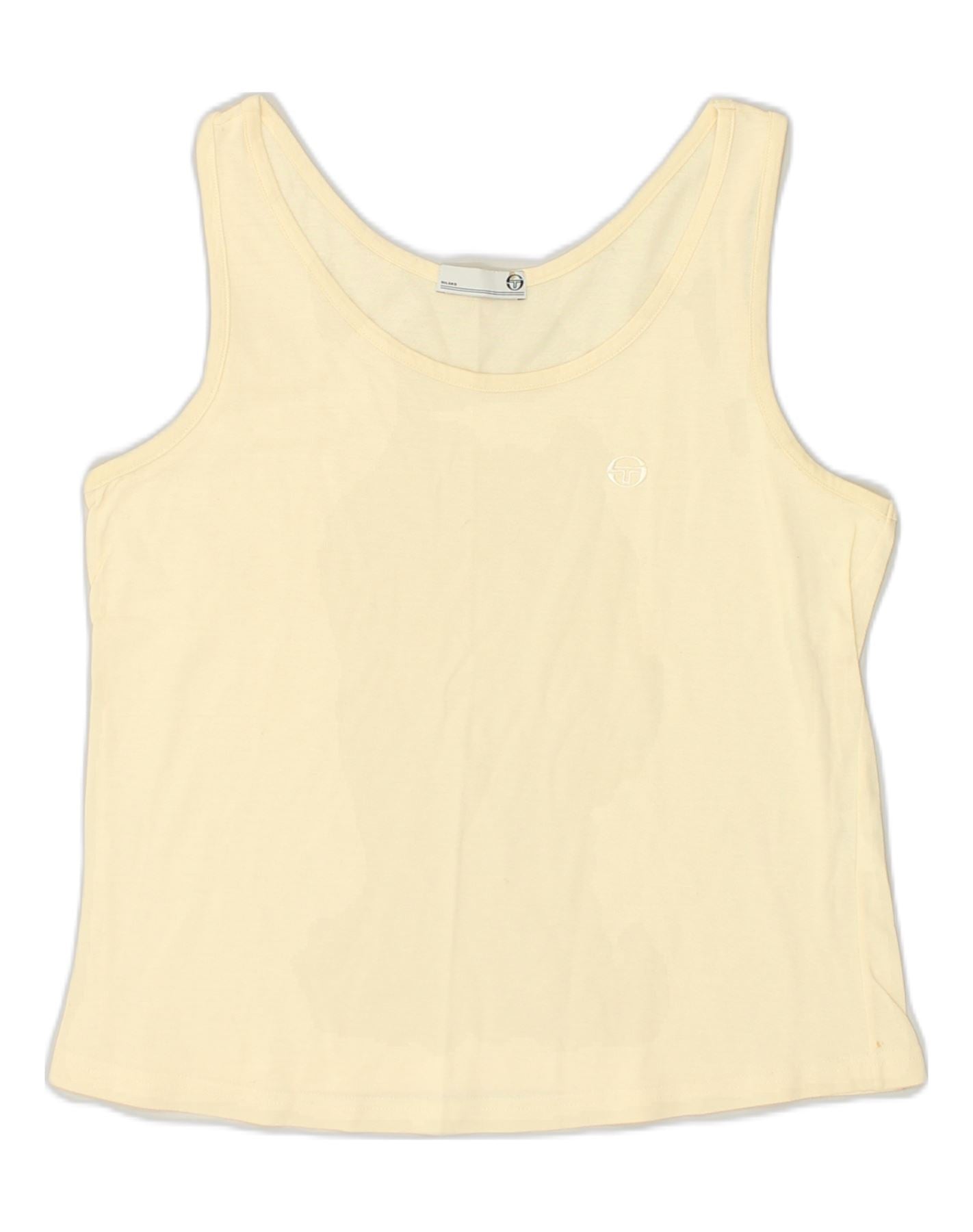 image of SERGIO TACCHINI Womens Vest Top UK 18 XL Beige Cotton