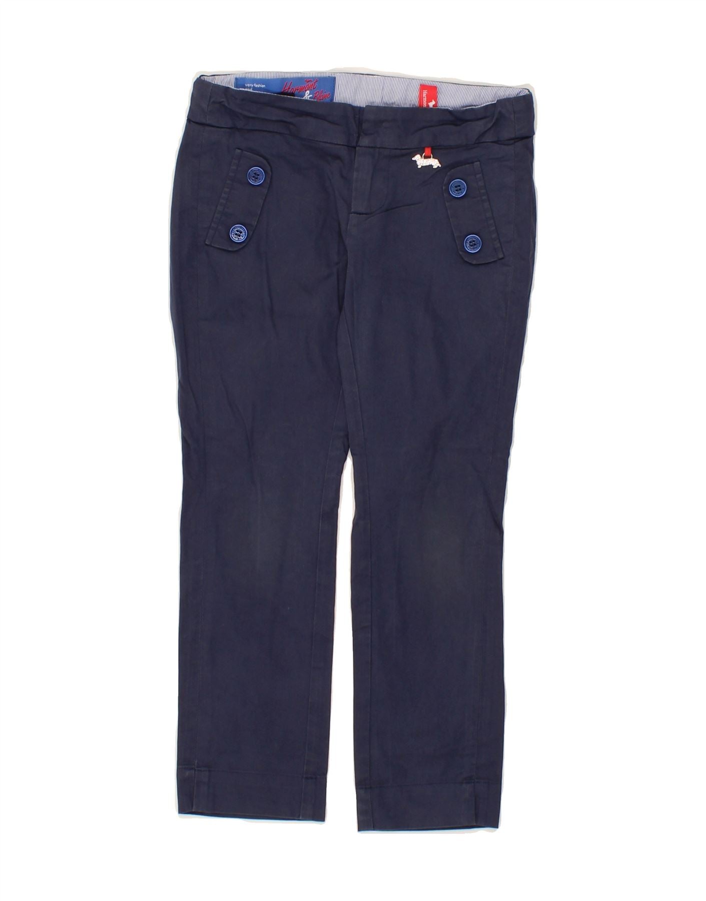 image of HARMONT & BLAINE Girls Casual Trousers 3-4 Years W22 L18 Navy Blue Cotton