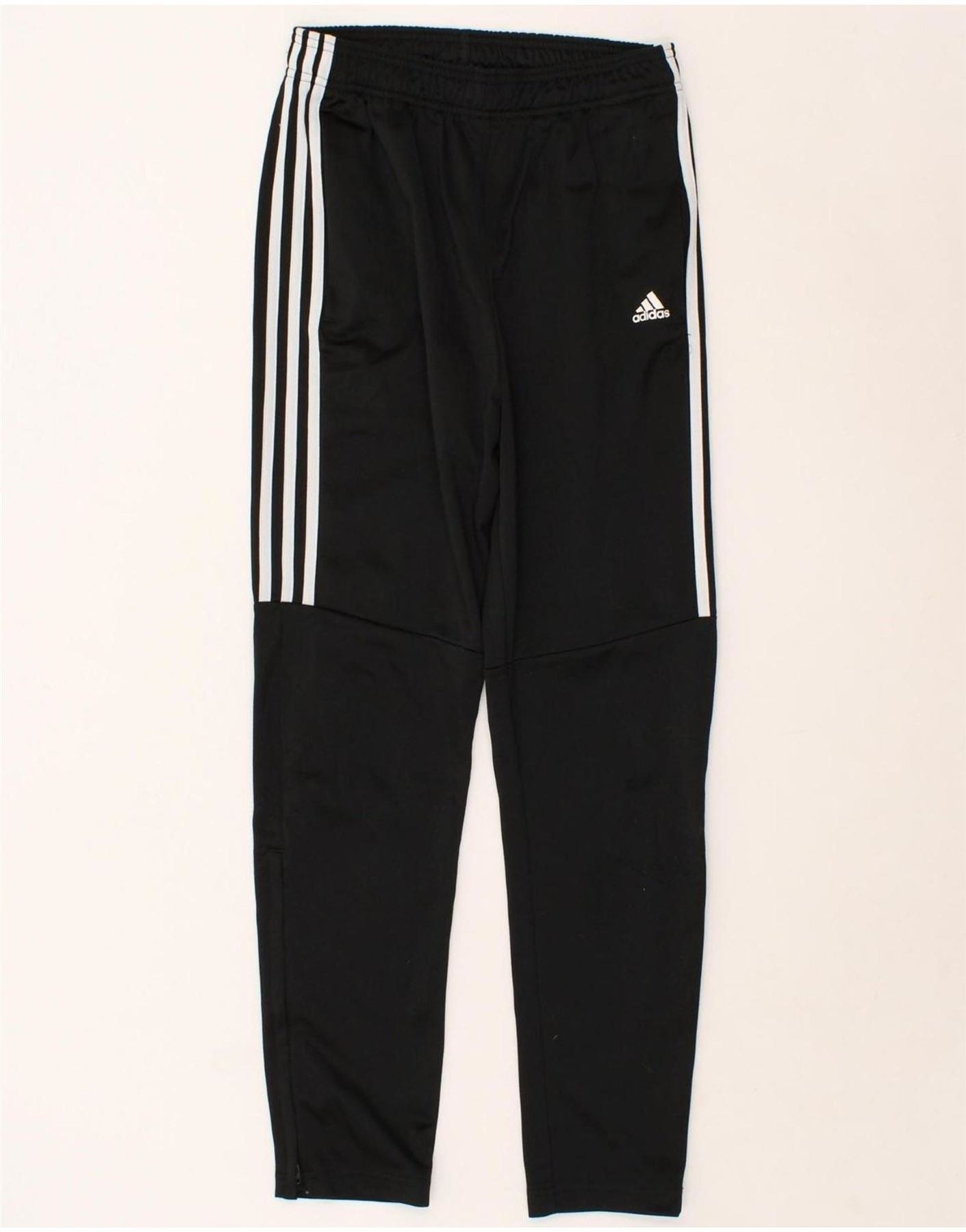 ADIDAS Boys Aeroready Tracksuit Trousers 13-14 Years Black Polyester