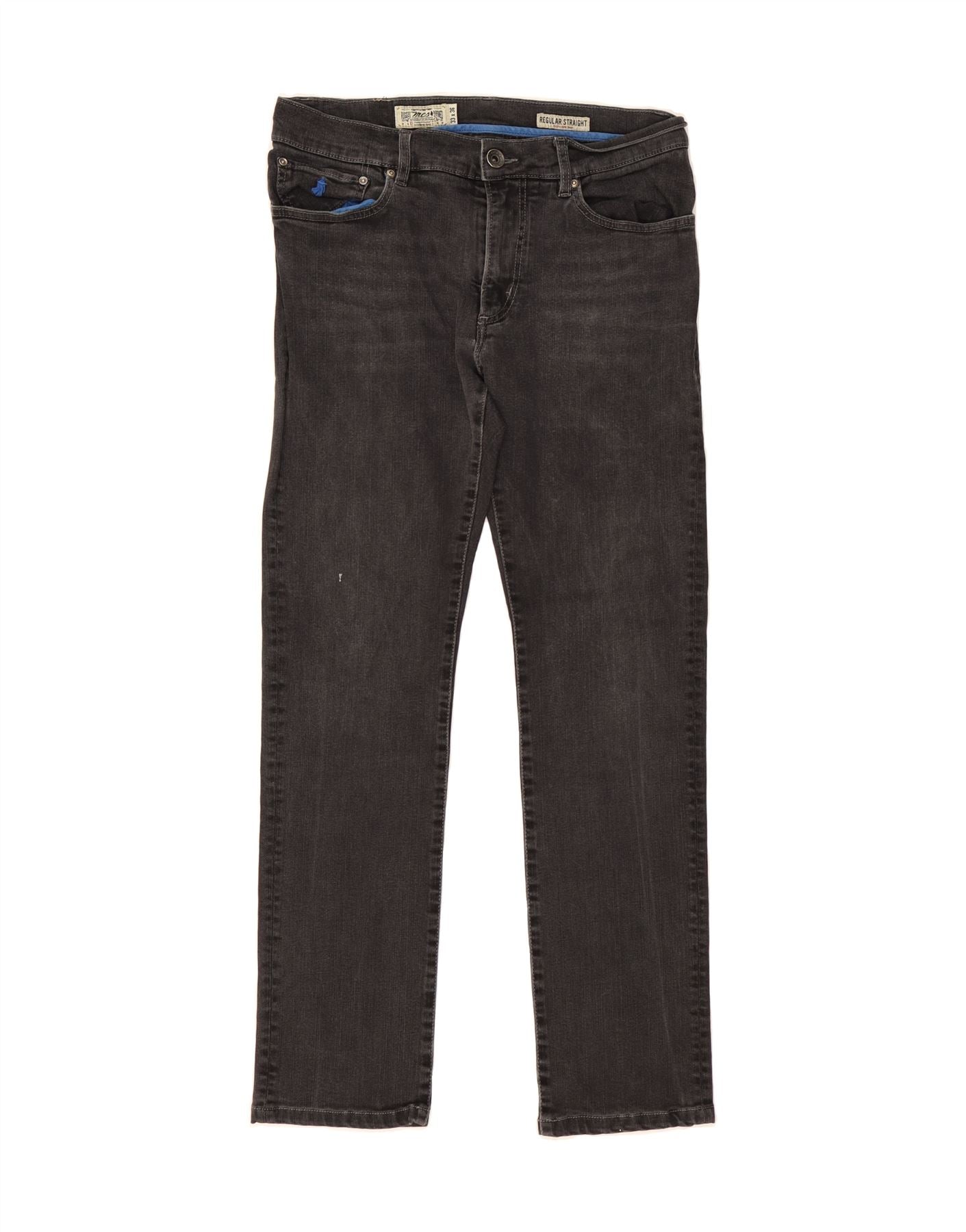 image of MARLBORO CLASSICS Womens Regular Straight Jeans W34 L31 Black Cotton