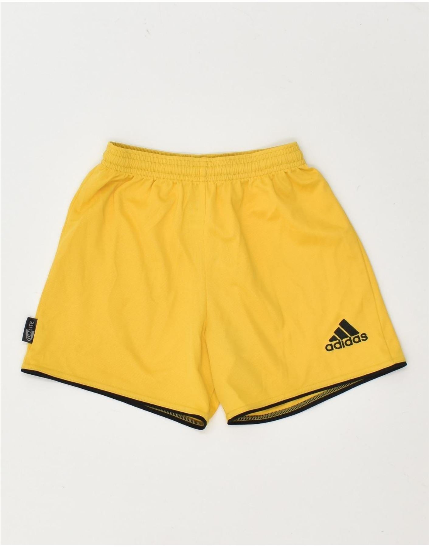 ADIDAS Boys Climalite Sport Shorts 5-6 Years 2XS Yellow Polyester