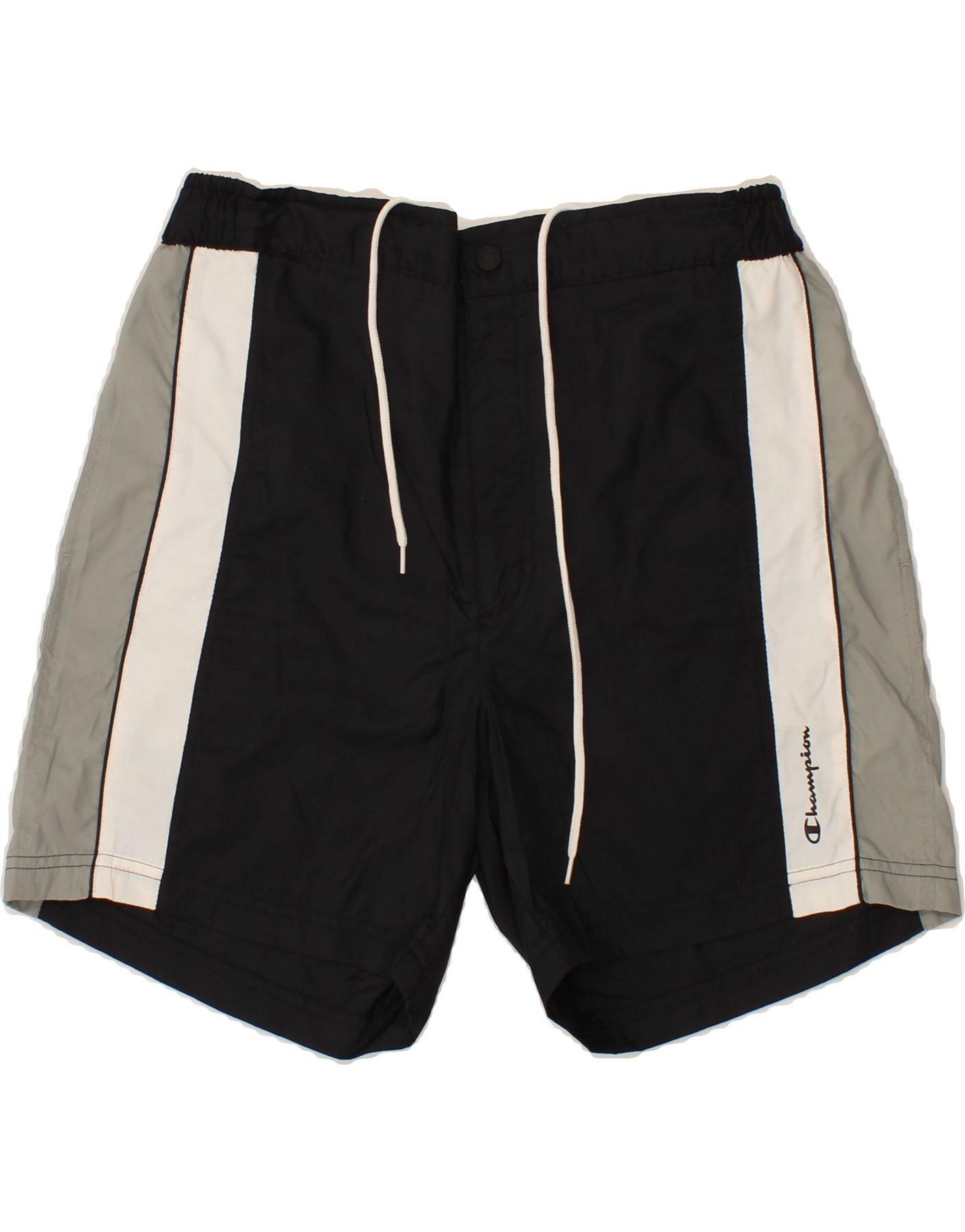 image of CHAMPION Mens Sport Shorts XL Black Colourblock Polyamide