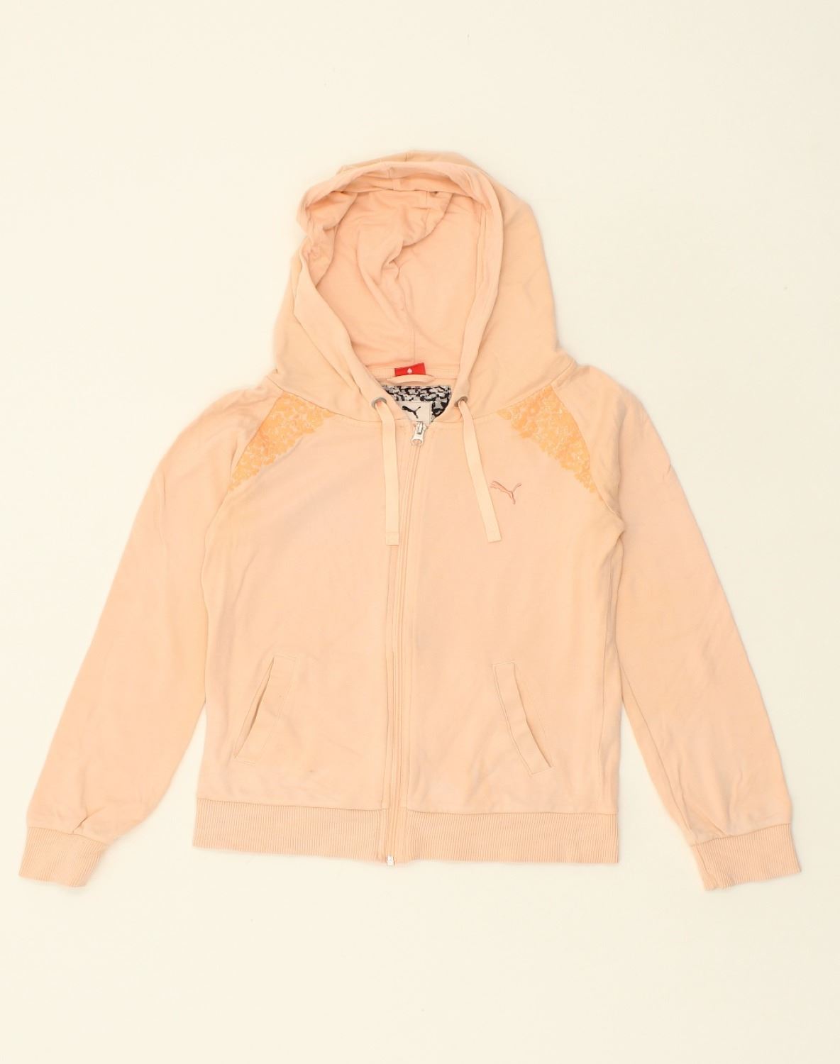 image of PUMA Womens Zip Hoodie Sweater UK 8 Small Beige Polyester