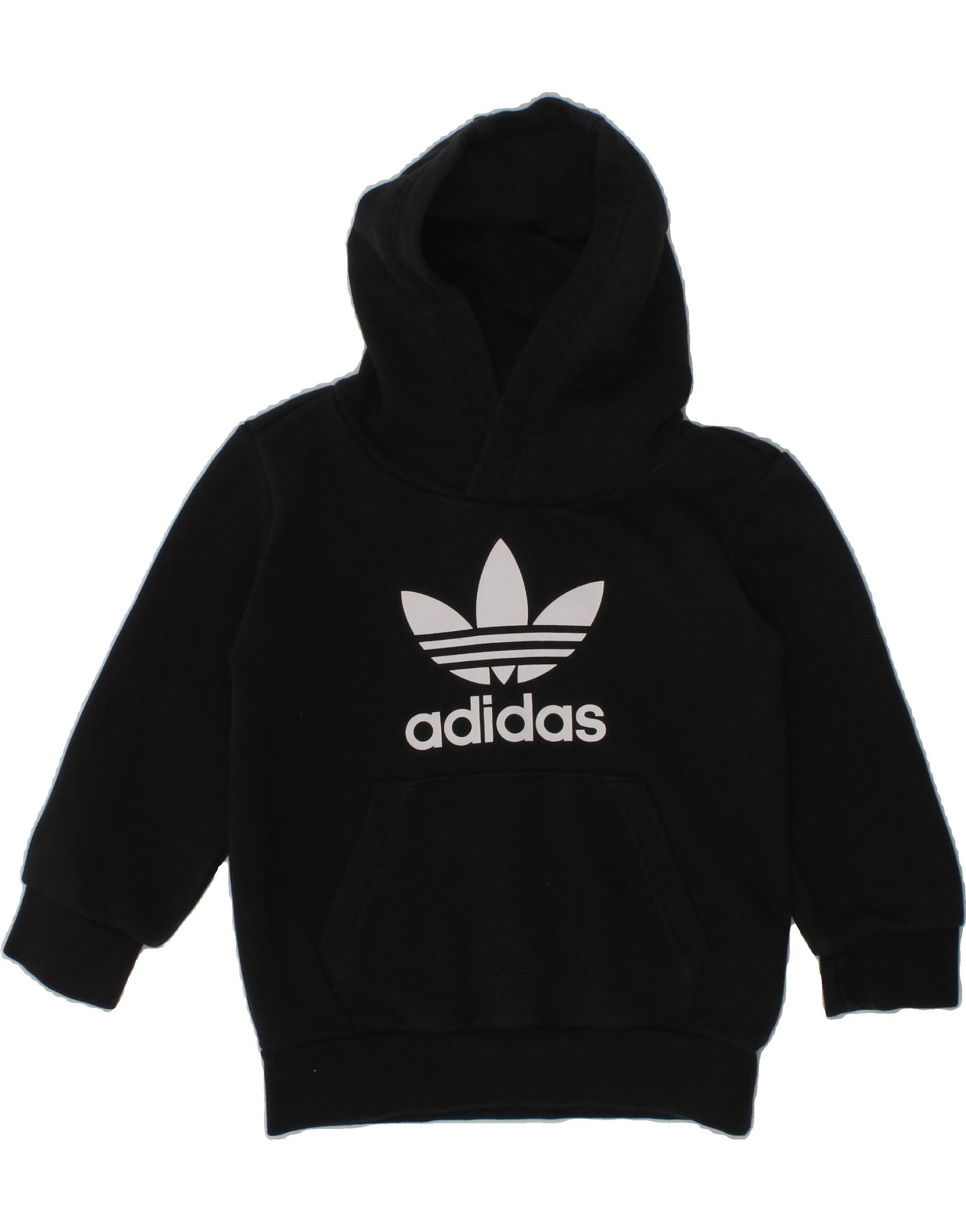 ADIDAS Baby Boys Graphic Hoodie Jumper 18-24 Months Black Cotton