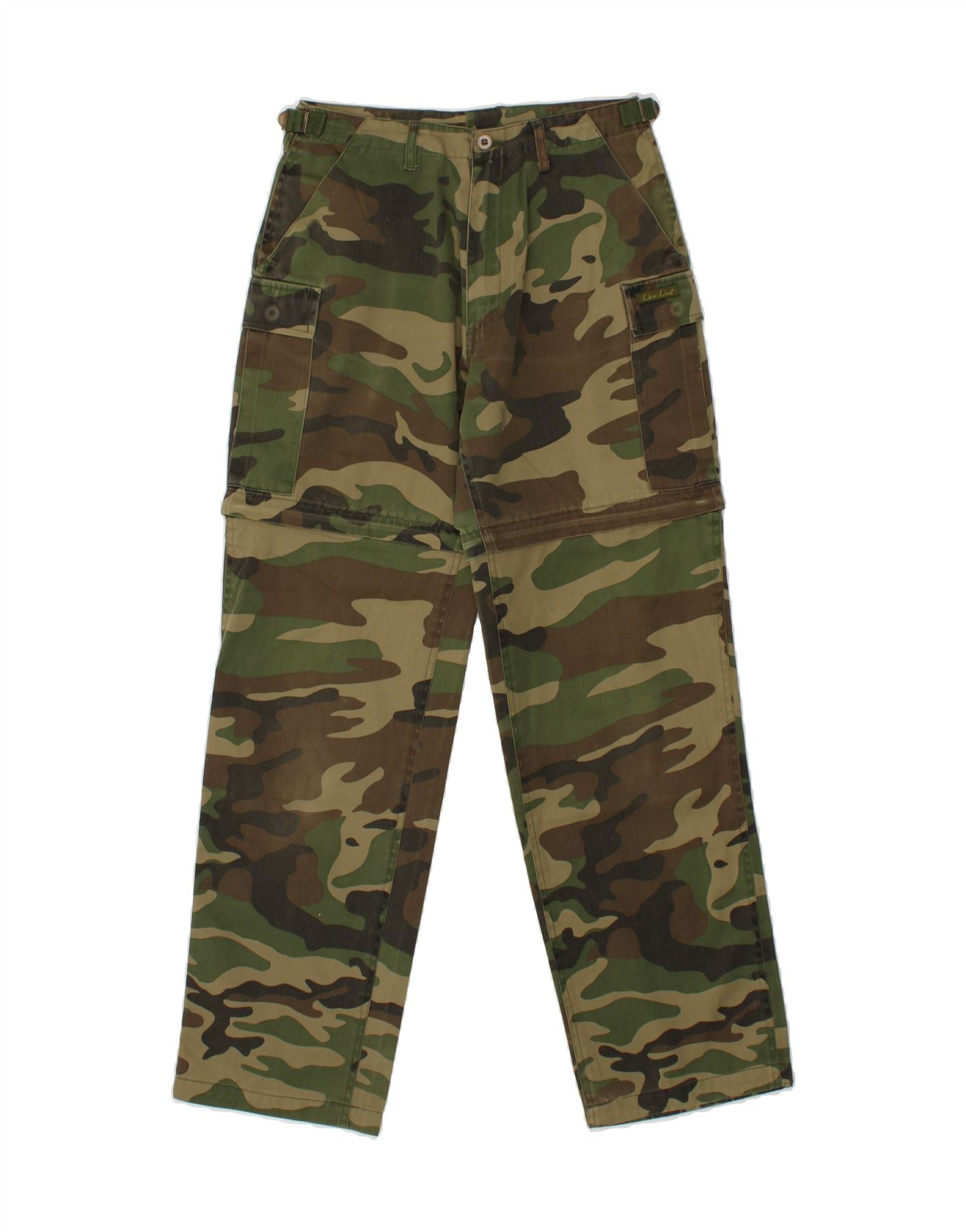 Image of VINTAGE Womens Straight Cargo Trousers W28 L30 Green Camouflage Army