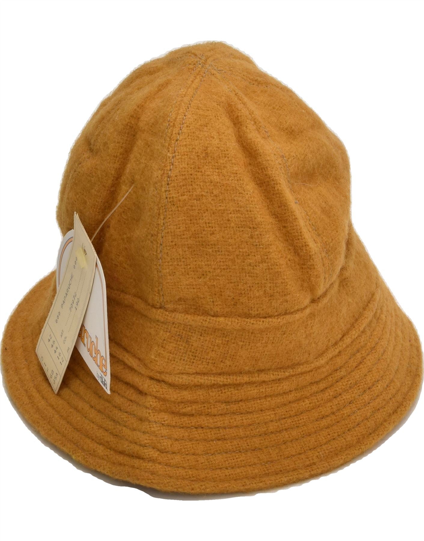 image of VINTAGE Womens Bucket Hat Large Orange Wool