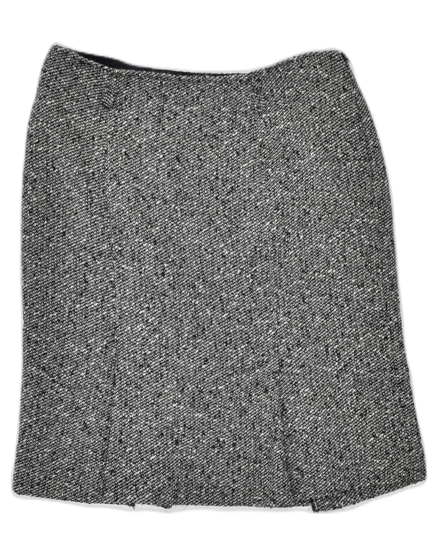 image of LUISA SPAGNOLI Womens Straight Skirt IT 44 Medium W30 Grey Flecked Cotton