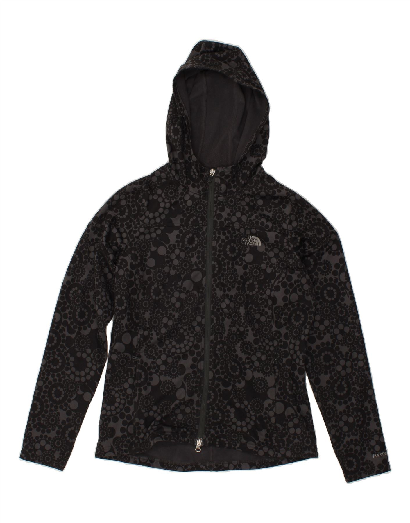 image of THE NORTH FACE Womens Zip Hoodie Sweater UK 14 Medium Black Floral