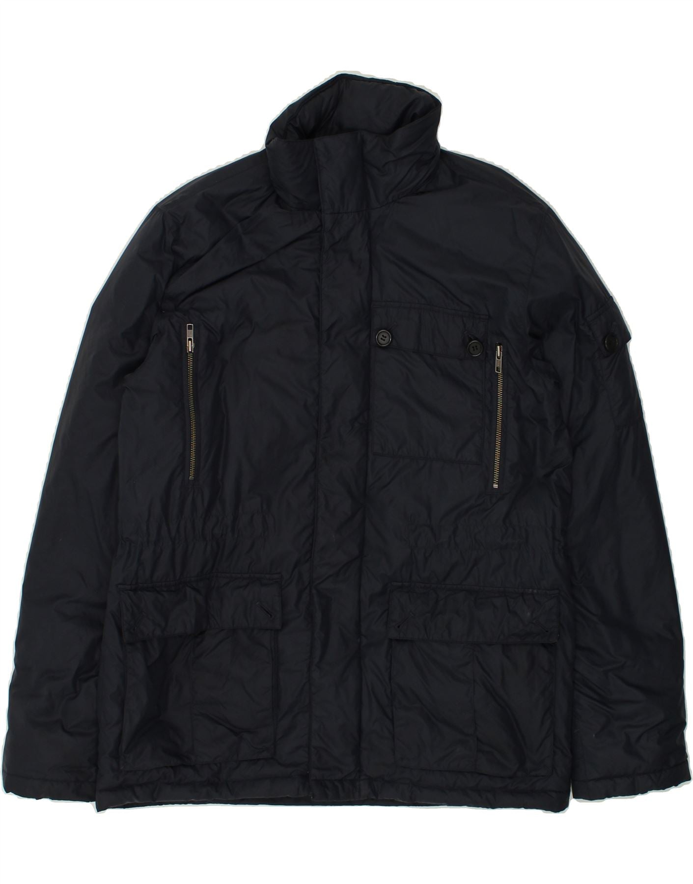 image of AQUASCUTUM Mens London Windbreaker Jacket UK 38 Medium Black Polyamide