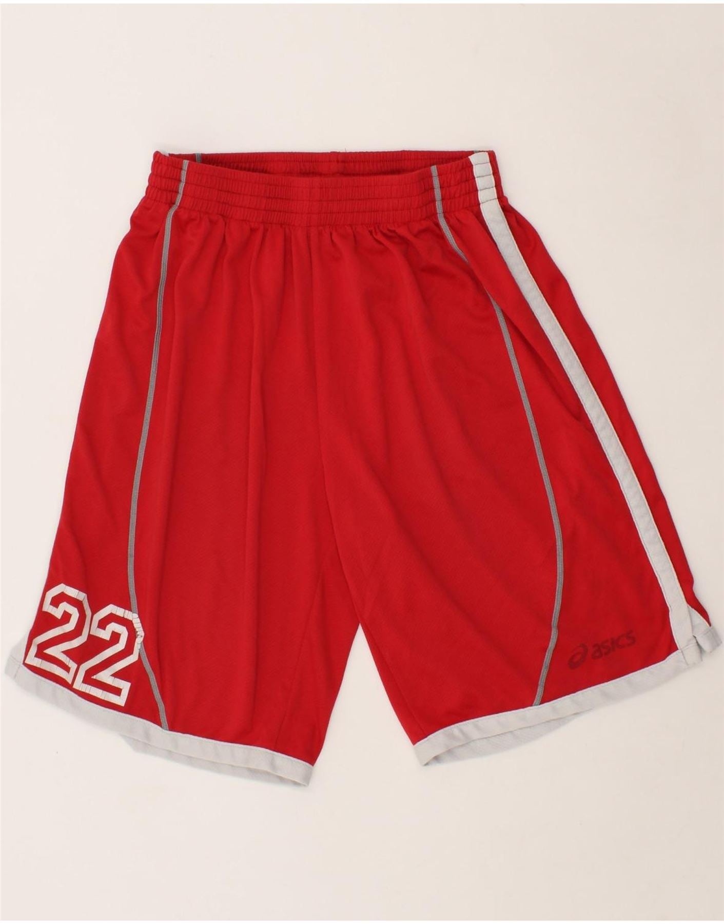 Image of ASICS Mens Graphic Sport Shorts Large Red Polyester