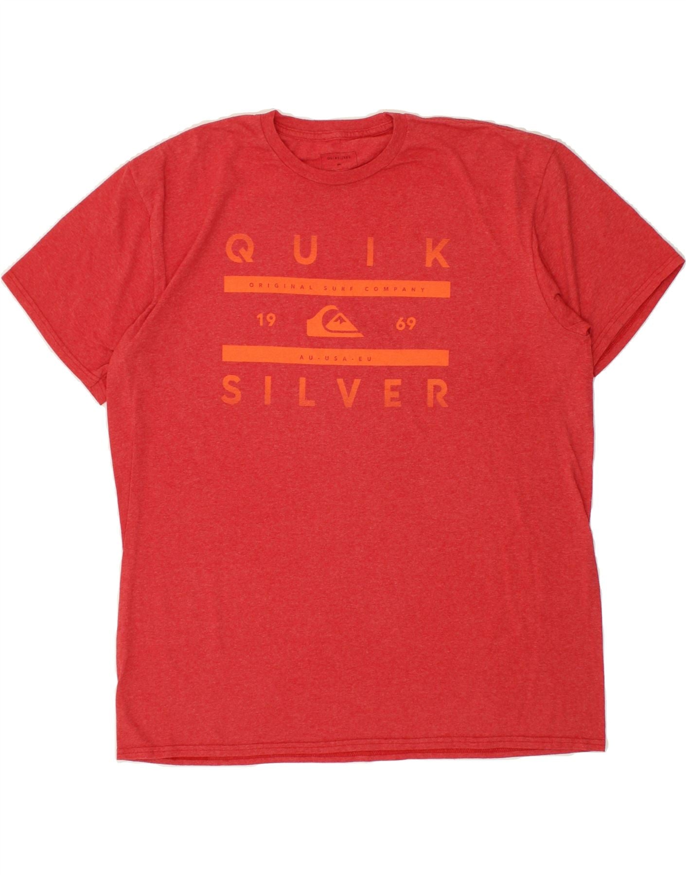 image of QUIKSILVER Mens Regular Fit Graphic T-Shirt Top Large Red Cotton