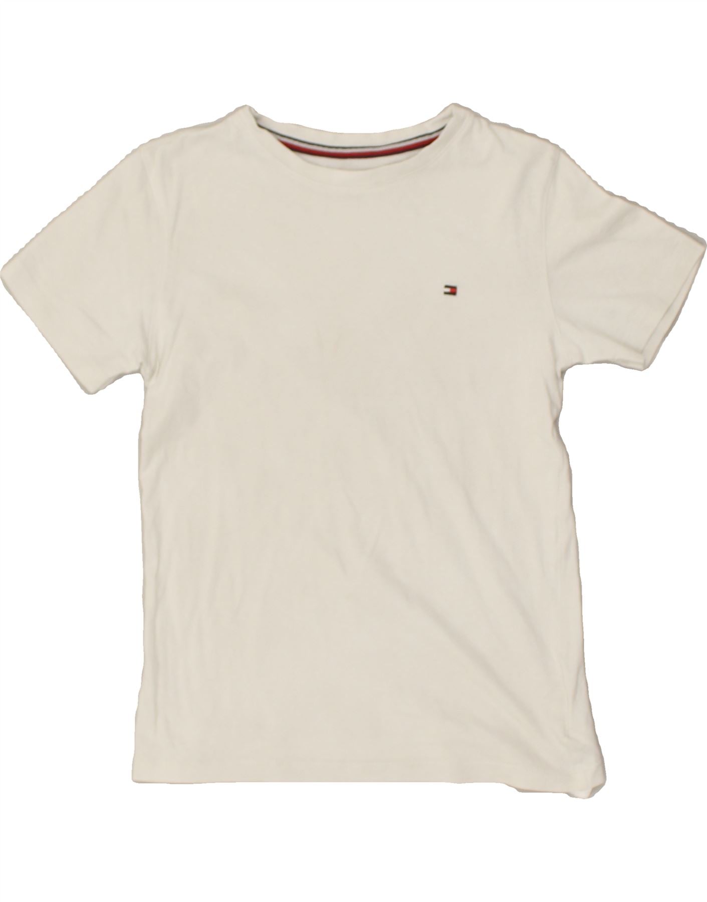 image of TOMMY HILFIGER Boys T-Shirt Top 8-9 Years White Cotton