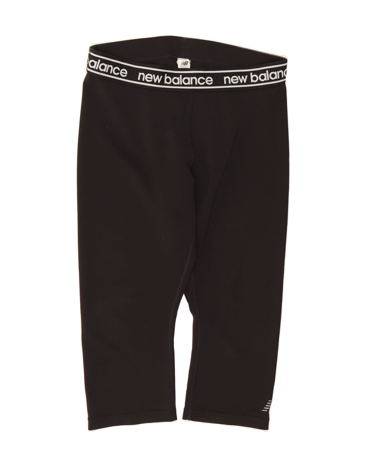 image of NEW BALANCE Womens Graphic Capri Tracksuit Trousers UK 14 Large Black