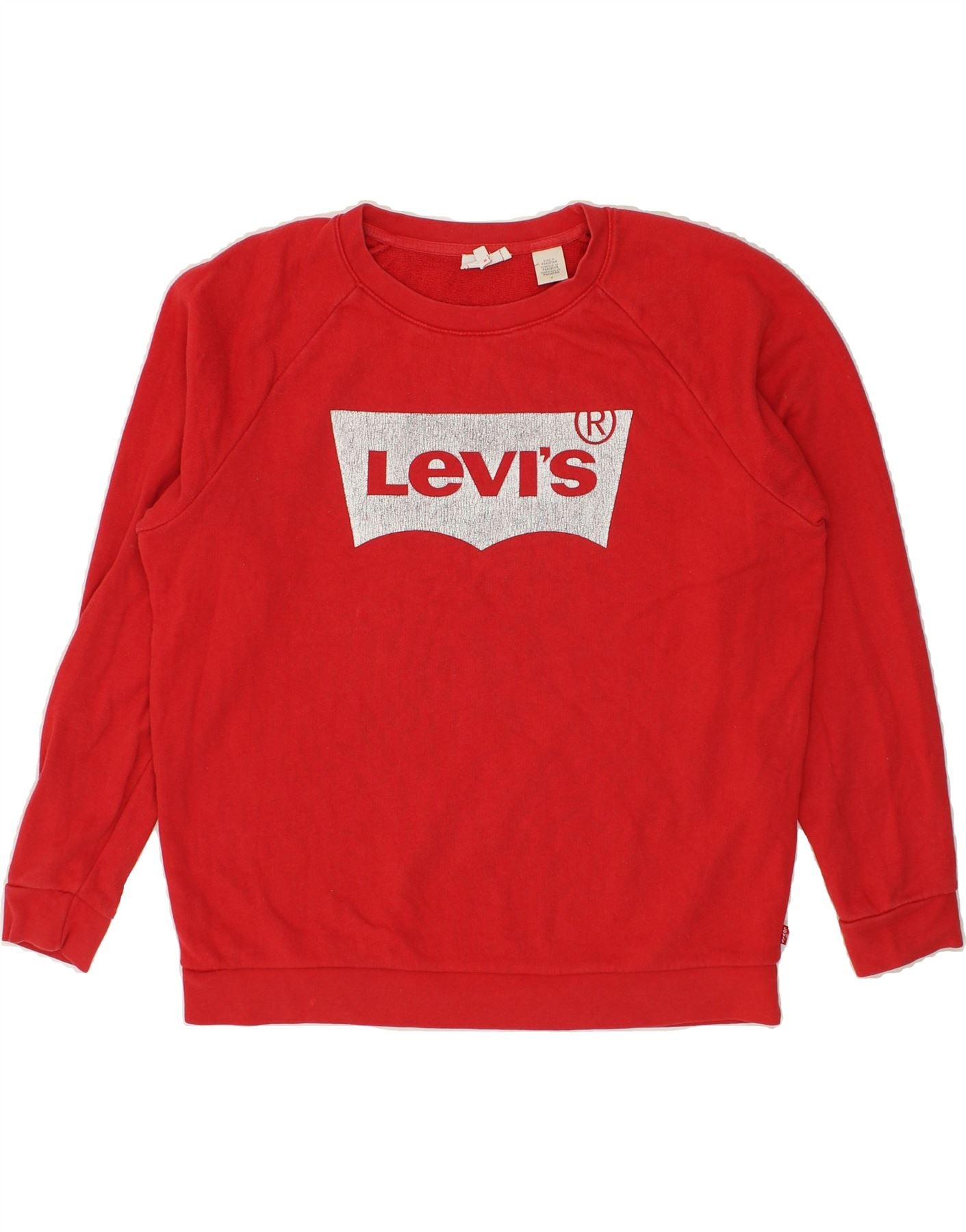 image of LEVI'S Mens Graphic Sweatshirt Jumper Medium Red Cotton