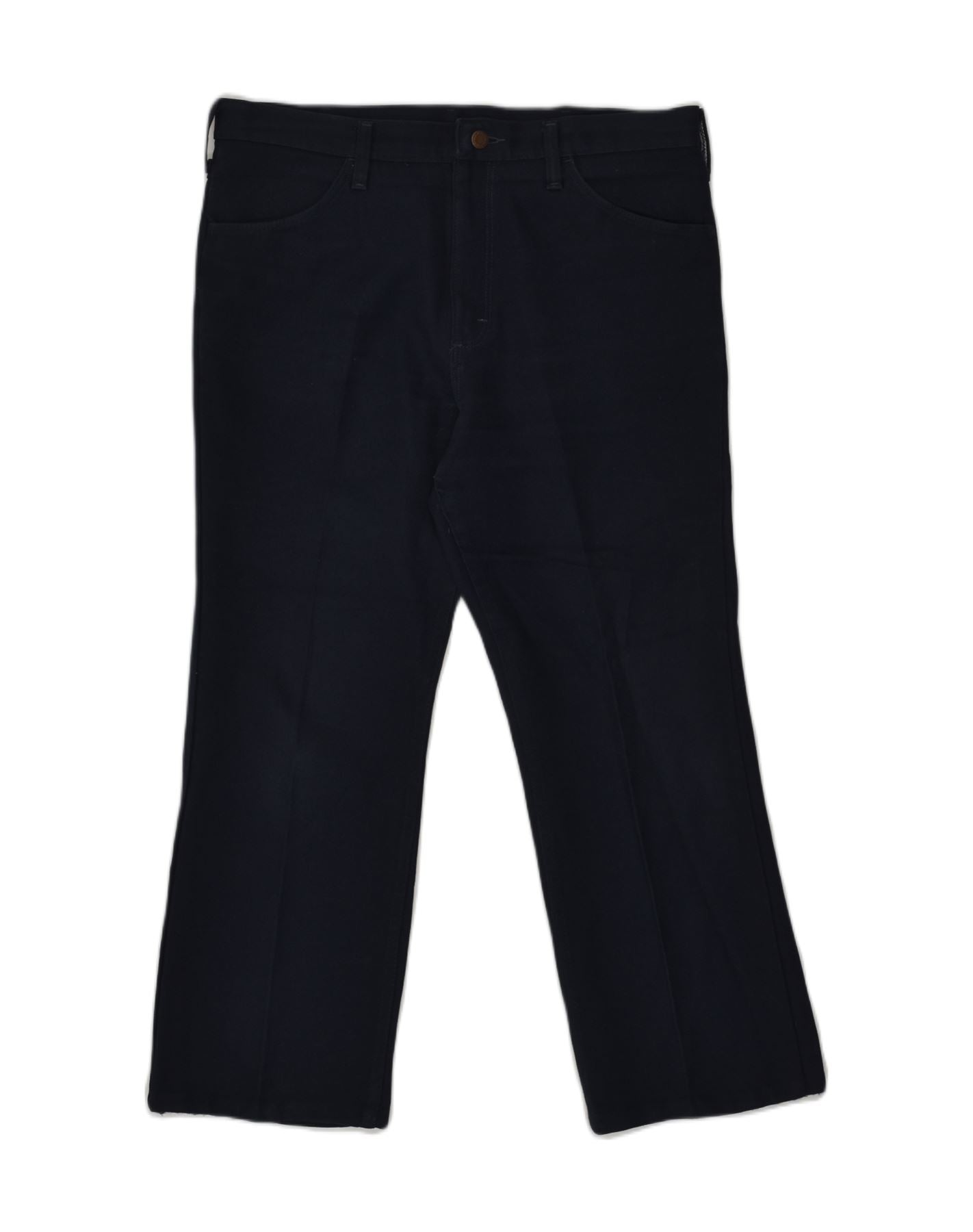 Image of WRANGLER Mens Bootcut Casual Trousers W36 L27 Navy Blue