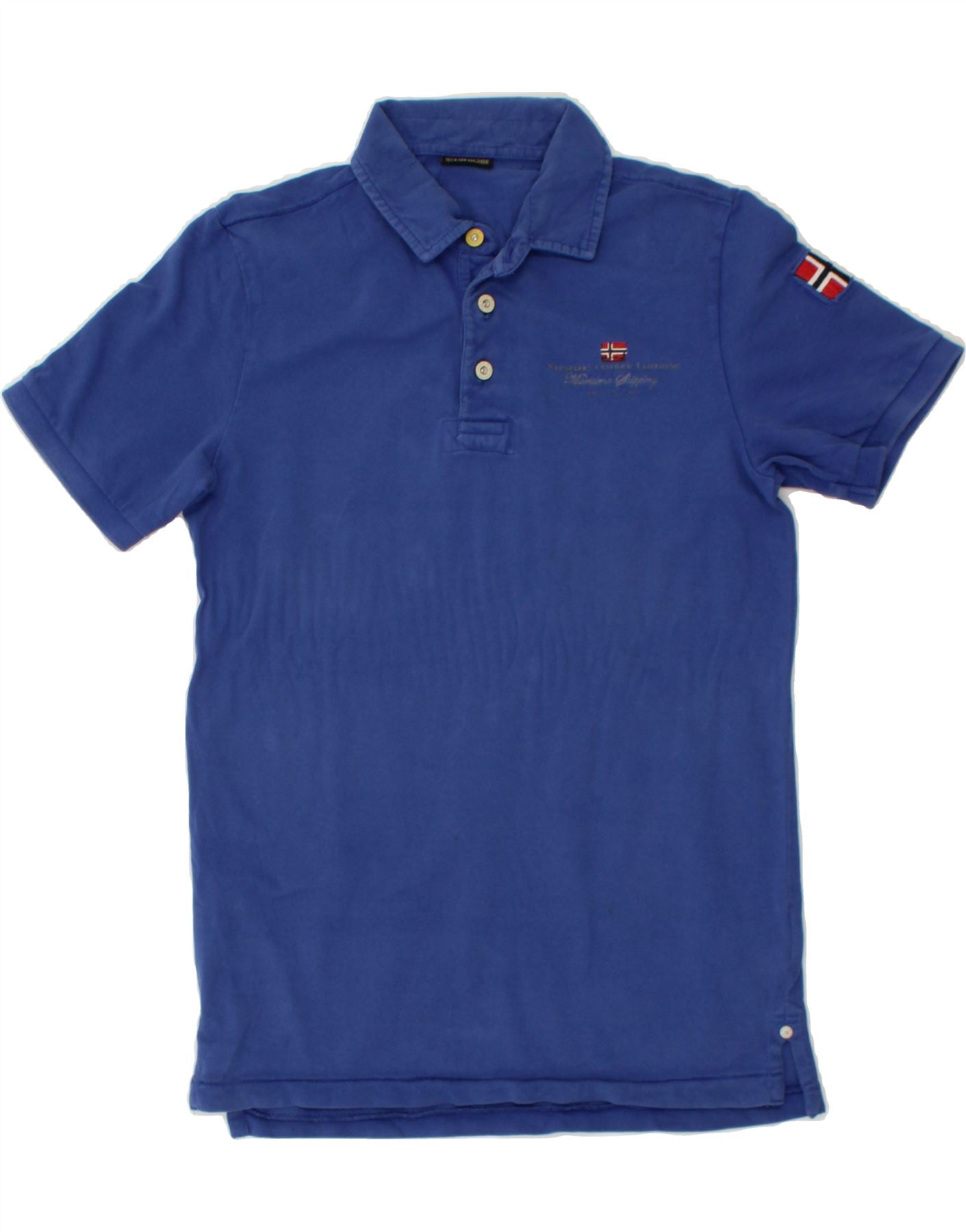 image of NAPAPIJRI Mens Polo Shirt Medium Blue Cotton