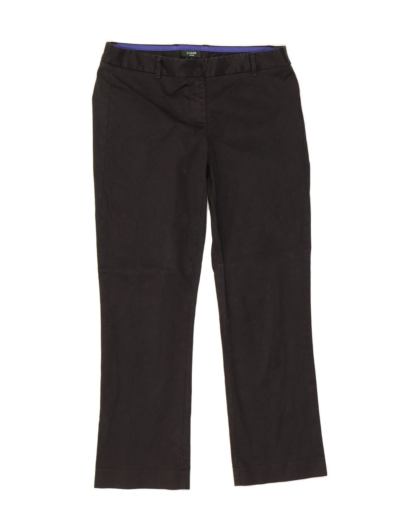 image of J. CREW Womens City Fit Straight Casual Trousers US 00 2XS W28 L26 Black