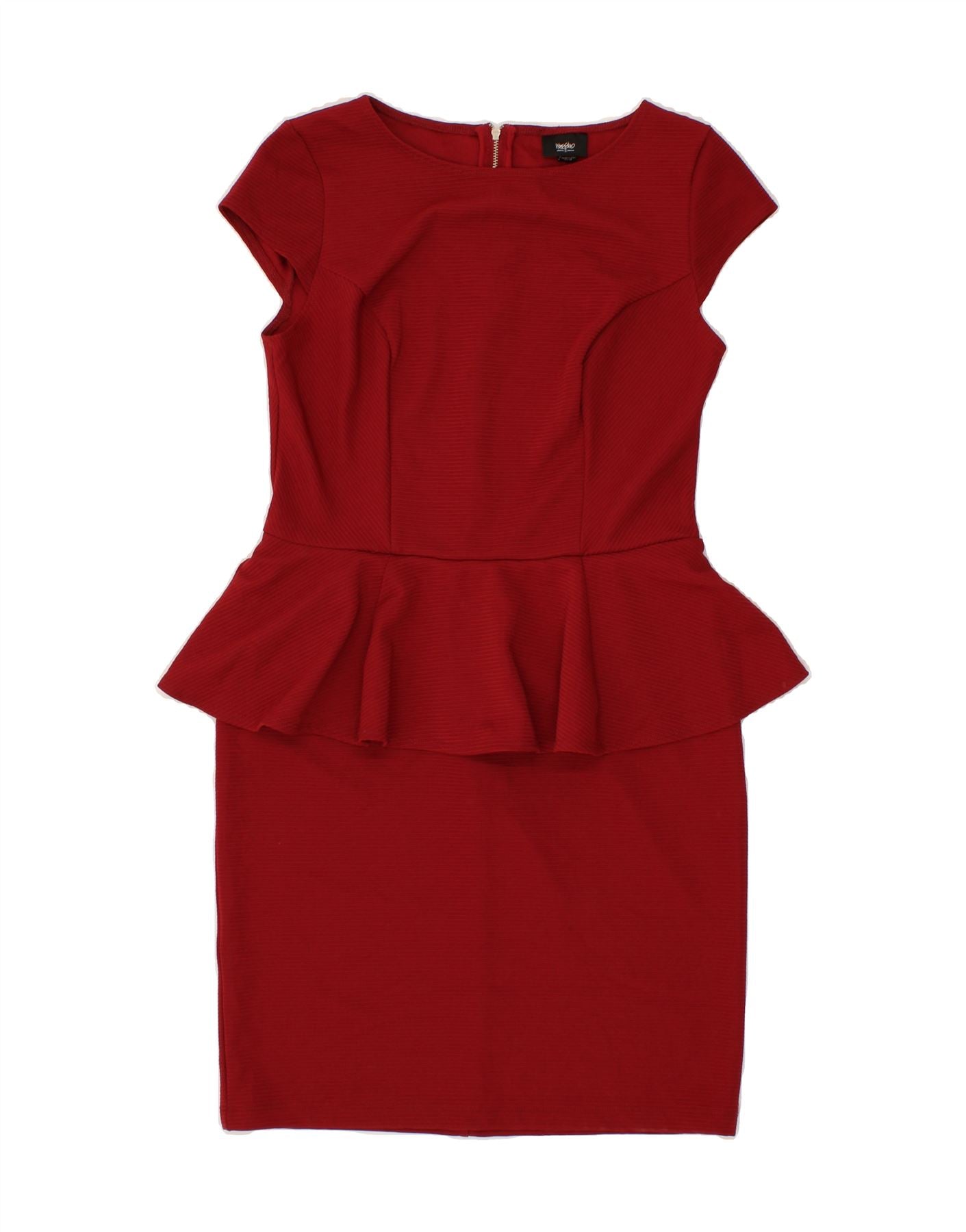 image of MOSSIMO Womens Peplum Dress UK 12 Medium Red Polyester