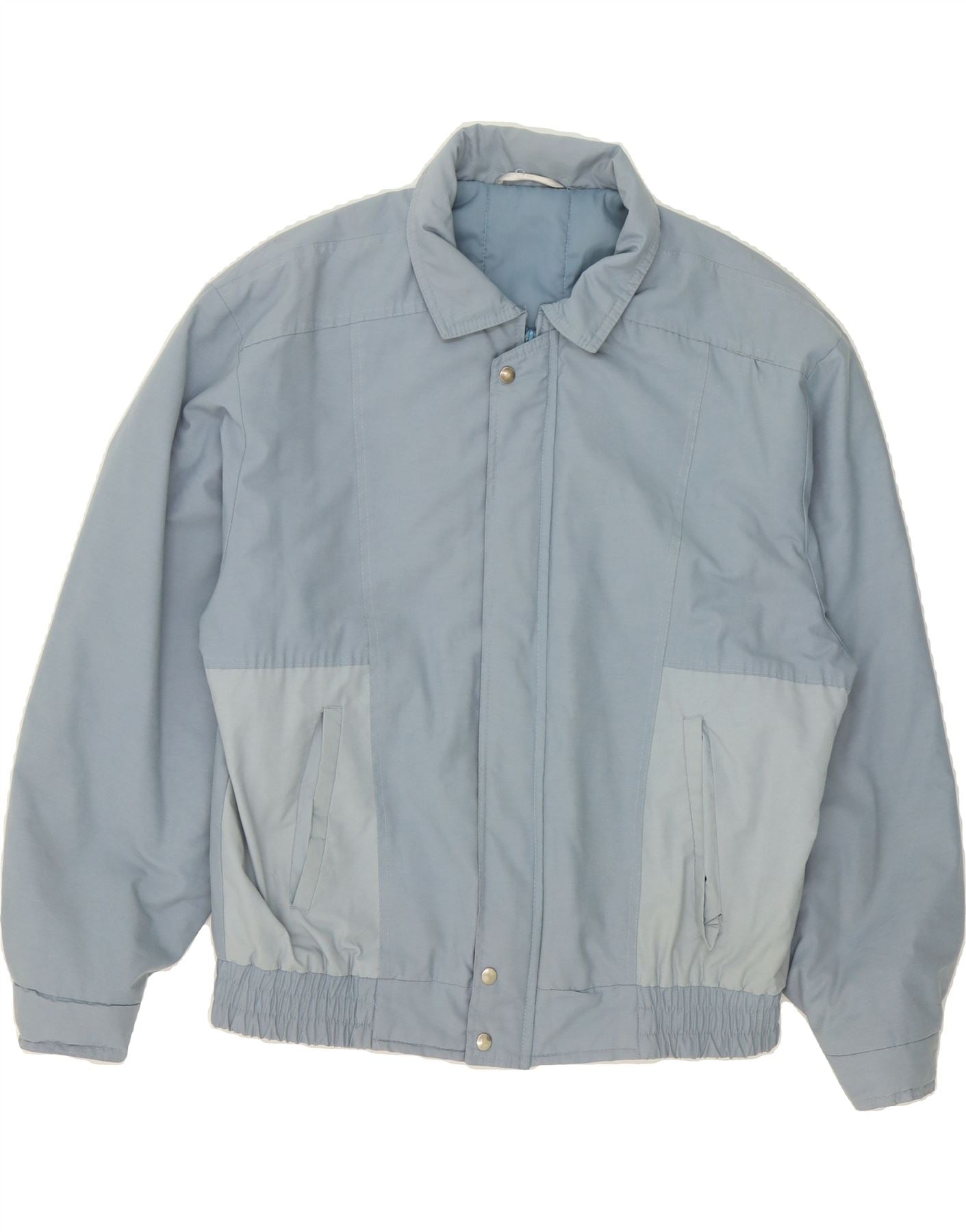 image of VINTAGE Mens Bomber Jacket UK 40 Large Blue Polyester