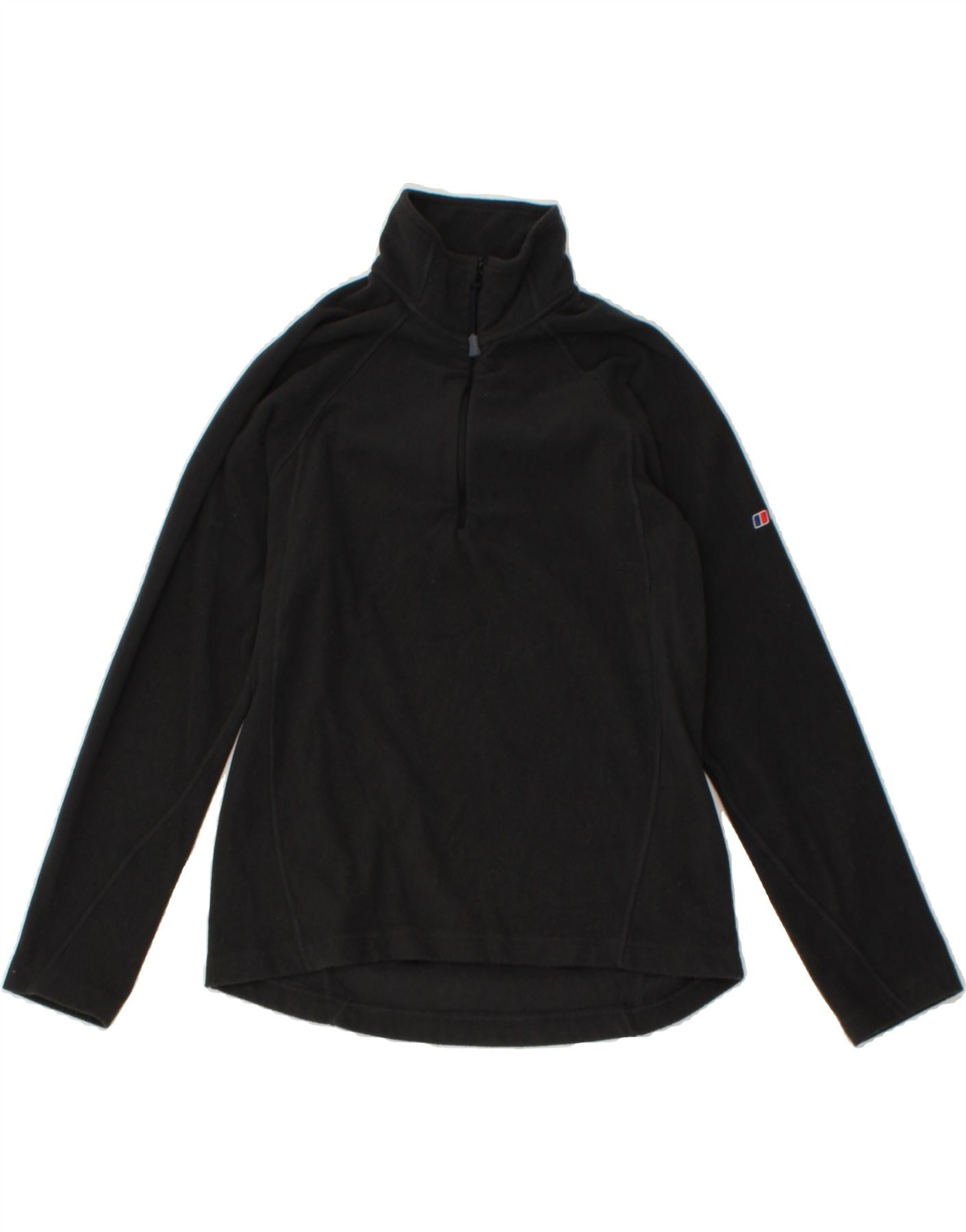 image of BERGHAUS Womens Zip Neck Fleece Jumper UK 10 Small Black Polyester