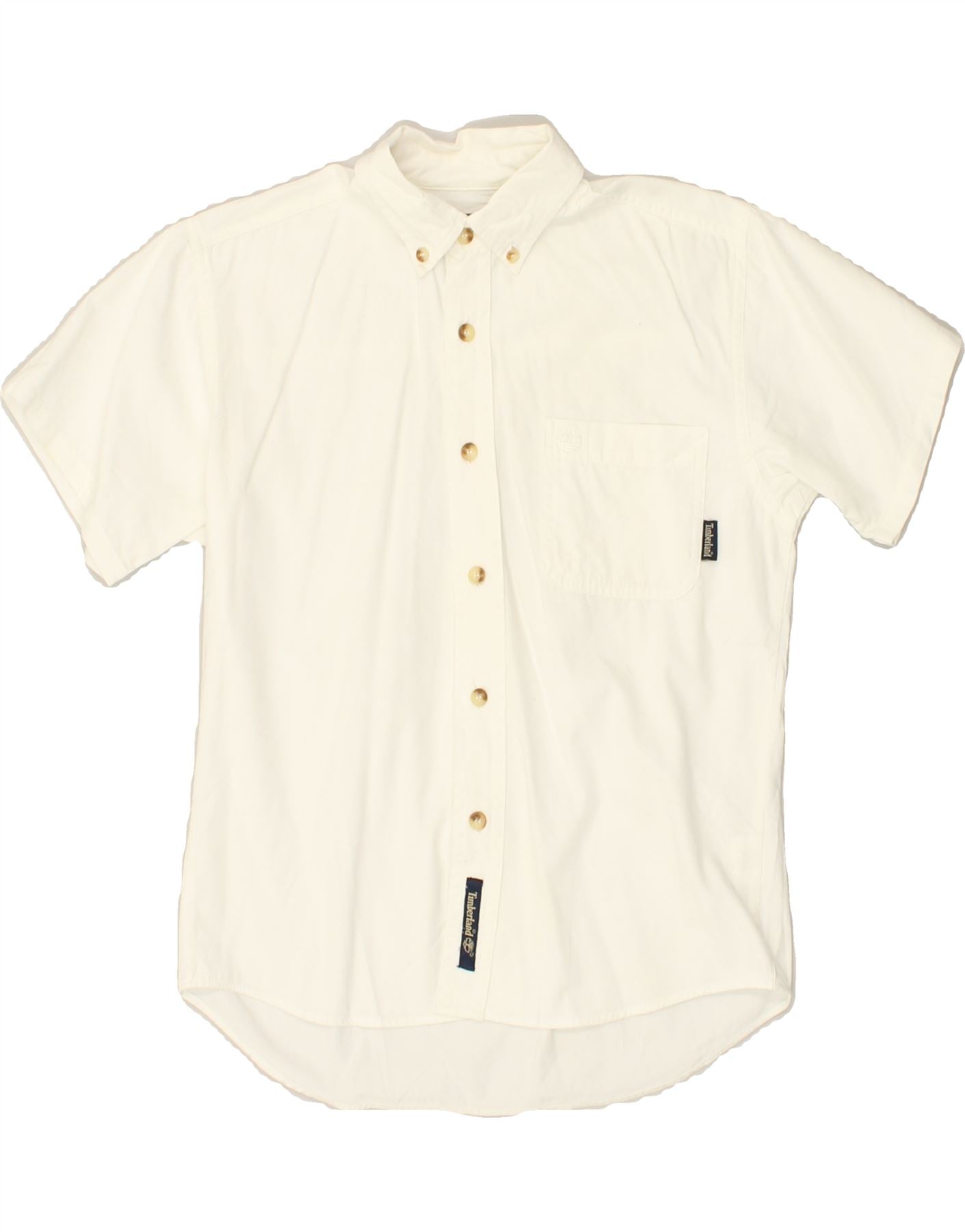 Image of TIMBERLAND Boys Short Sleeve Shirt 7-8 Years White Cotton