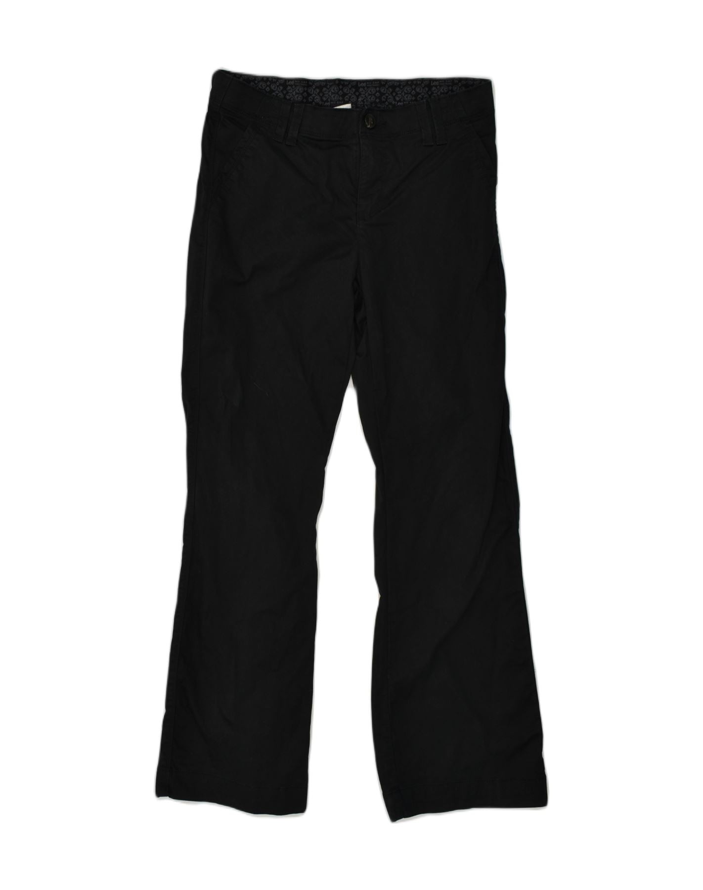 image of LEE Womens Bootcut Chino Trousers US 8 Medium W34 L31  Black Cotton